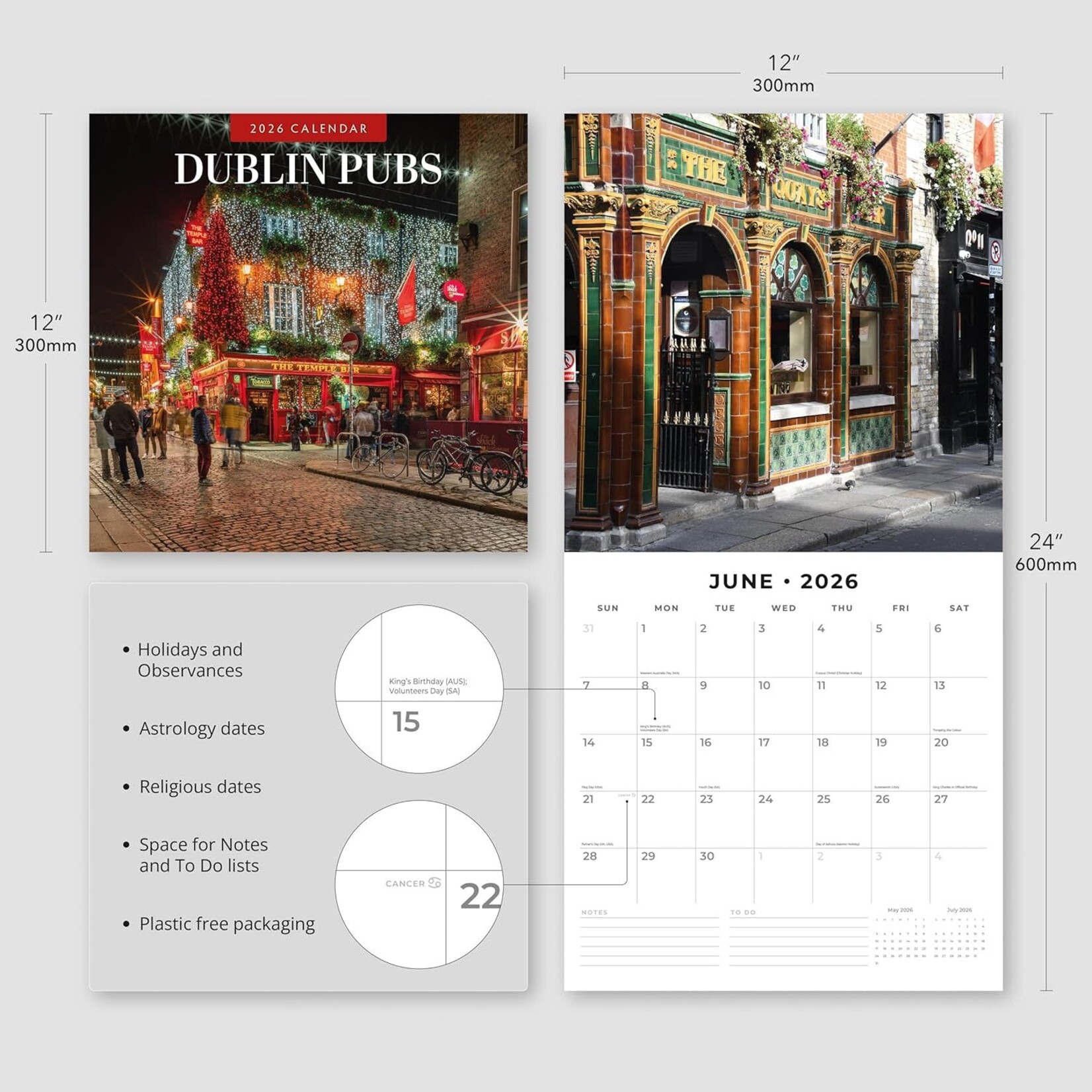 NOVELTY CELTIC 2026 WALL CALENDARS - Assorted
