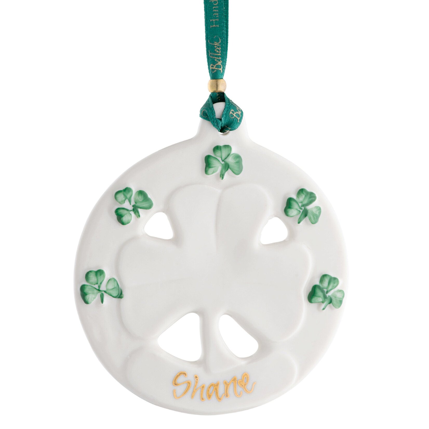 LIMITED EDITION BELLEEK PERSONALIZED SHAMROCK ORNAMENT EVENT PIECE - 2025