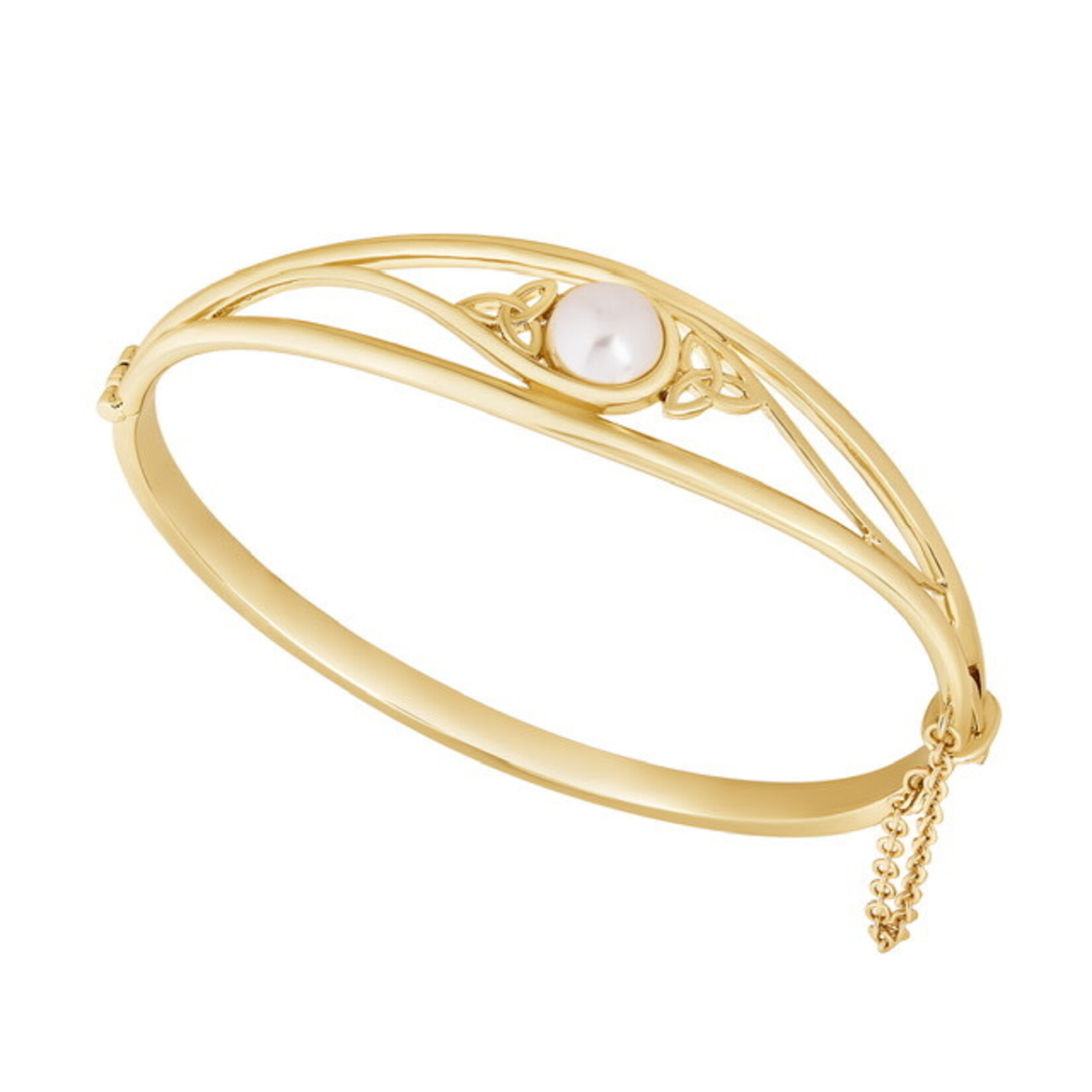 BRACELETS & BANGLES SOLVAR GOLD PLATED BANGLE - TRIN w PEARL