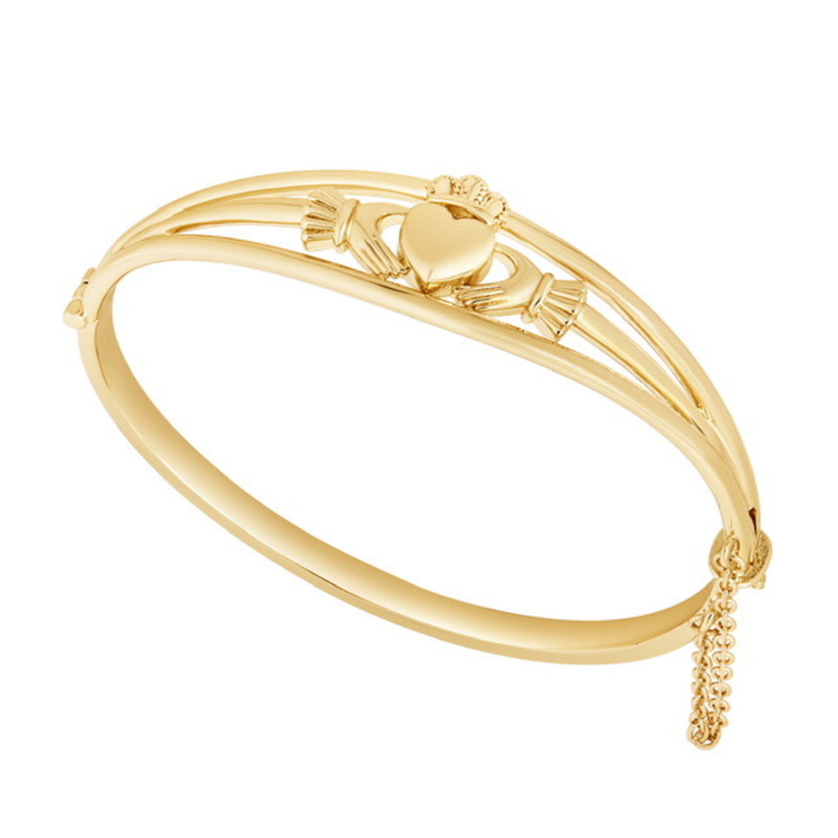 BRACELETS & BANGLES SOLVAR GOLD PLATED BANGLE -CLADDAGH