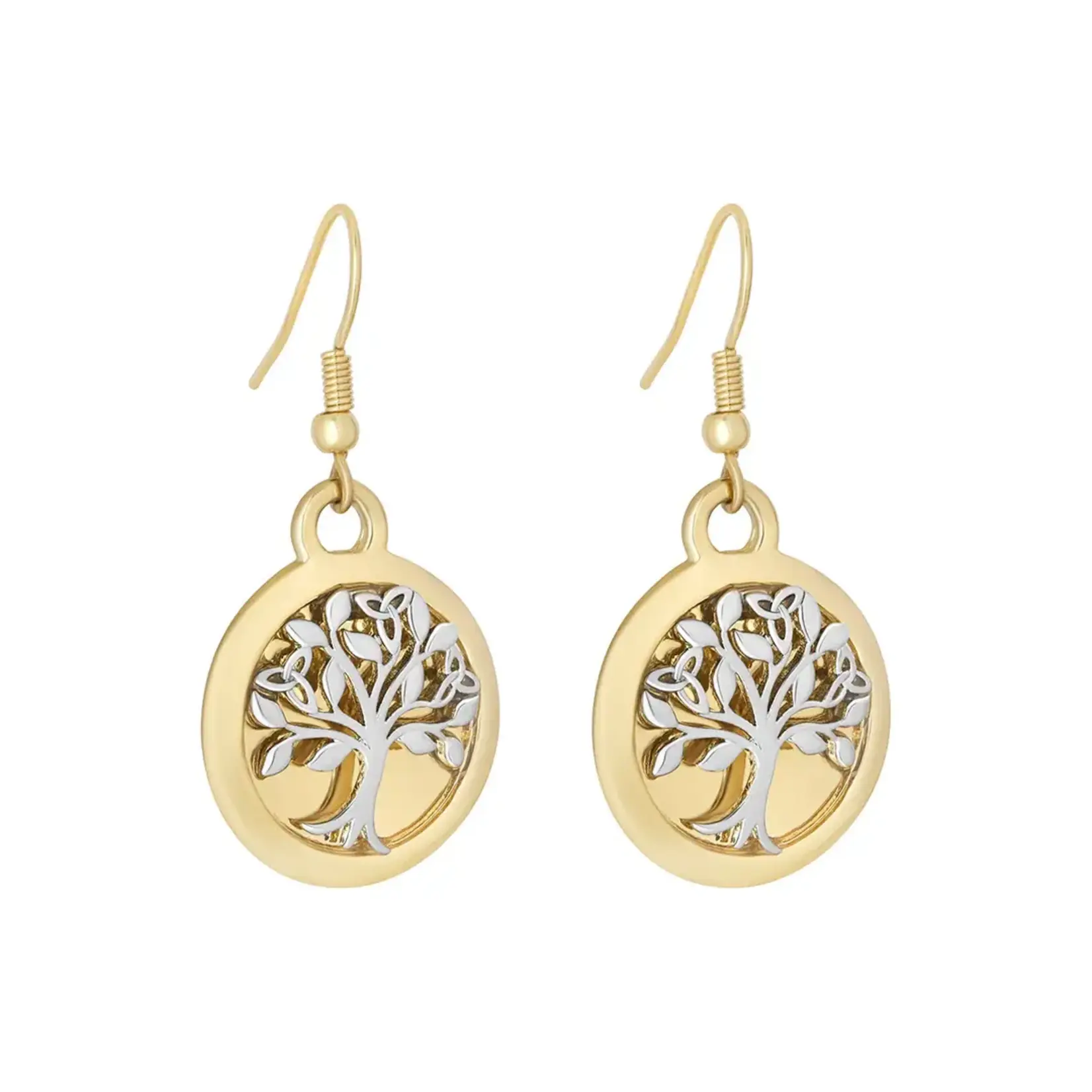 EARRINGS SOLVAR SILVER & GP CELTIC TREE EARRINGS