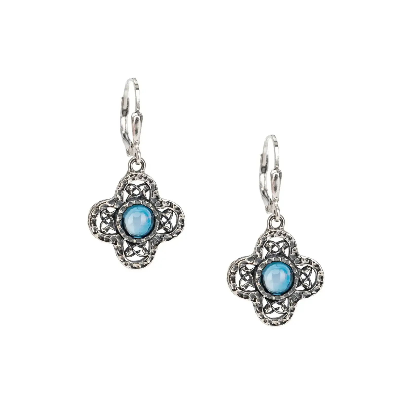 EARRINGS KEITH JACK STERLING WHIRLPOOL DROP EARRINGS - London Blue Topaz
