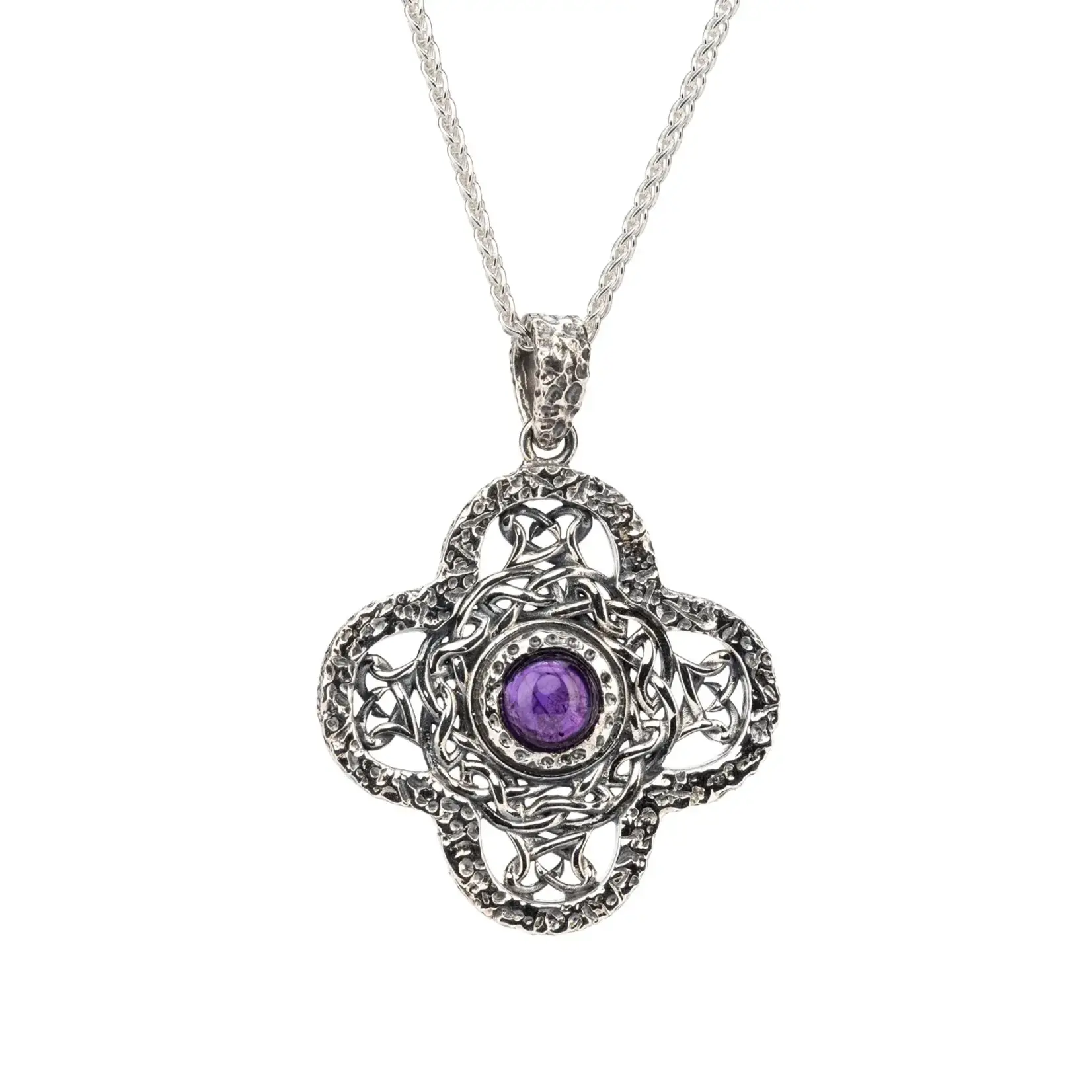 PENDANTS & NECKLACES KEITH JACK STERLING WHIRLPOOL PENDANT LRG - Amethyst