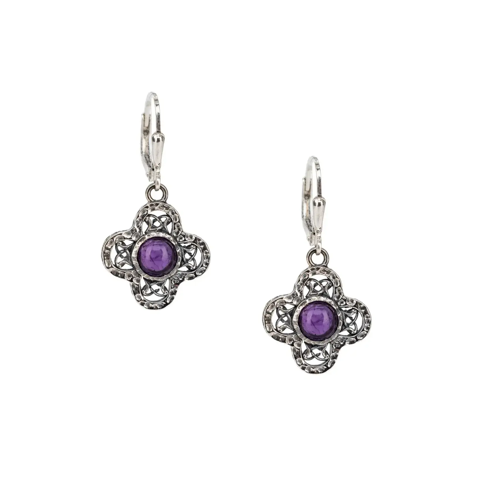 EARRINGS KEITH JACK STERLING WHIRLPOOL DROP EARRINGS - Amethyst