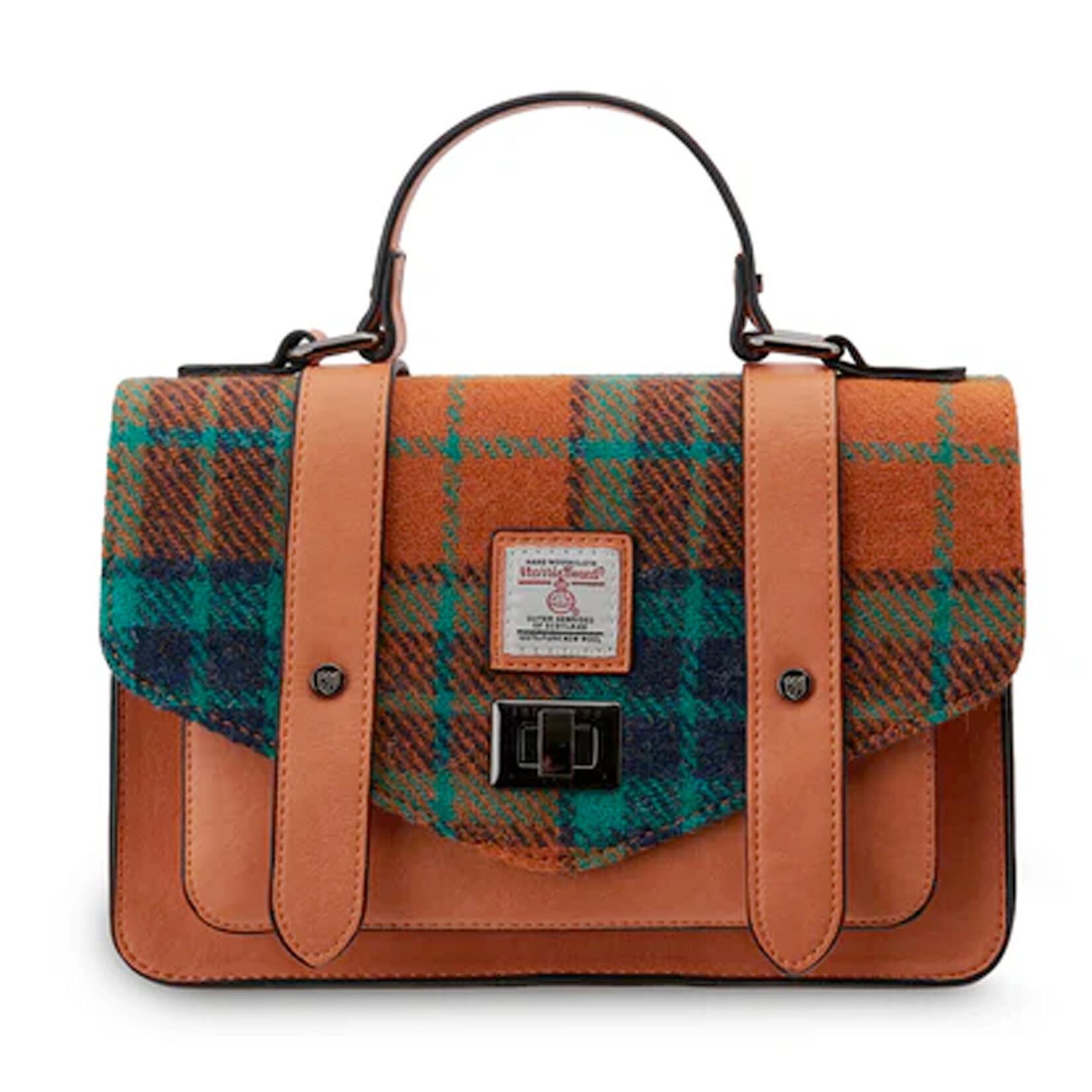 ACCESSORIES ISLANDER MEDIUM SATCHEL w HARRIS TWEED Orange Tartan