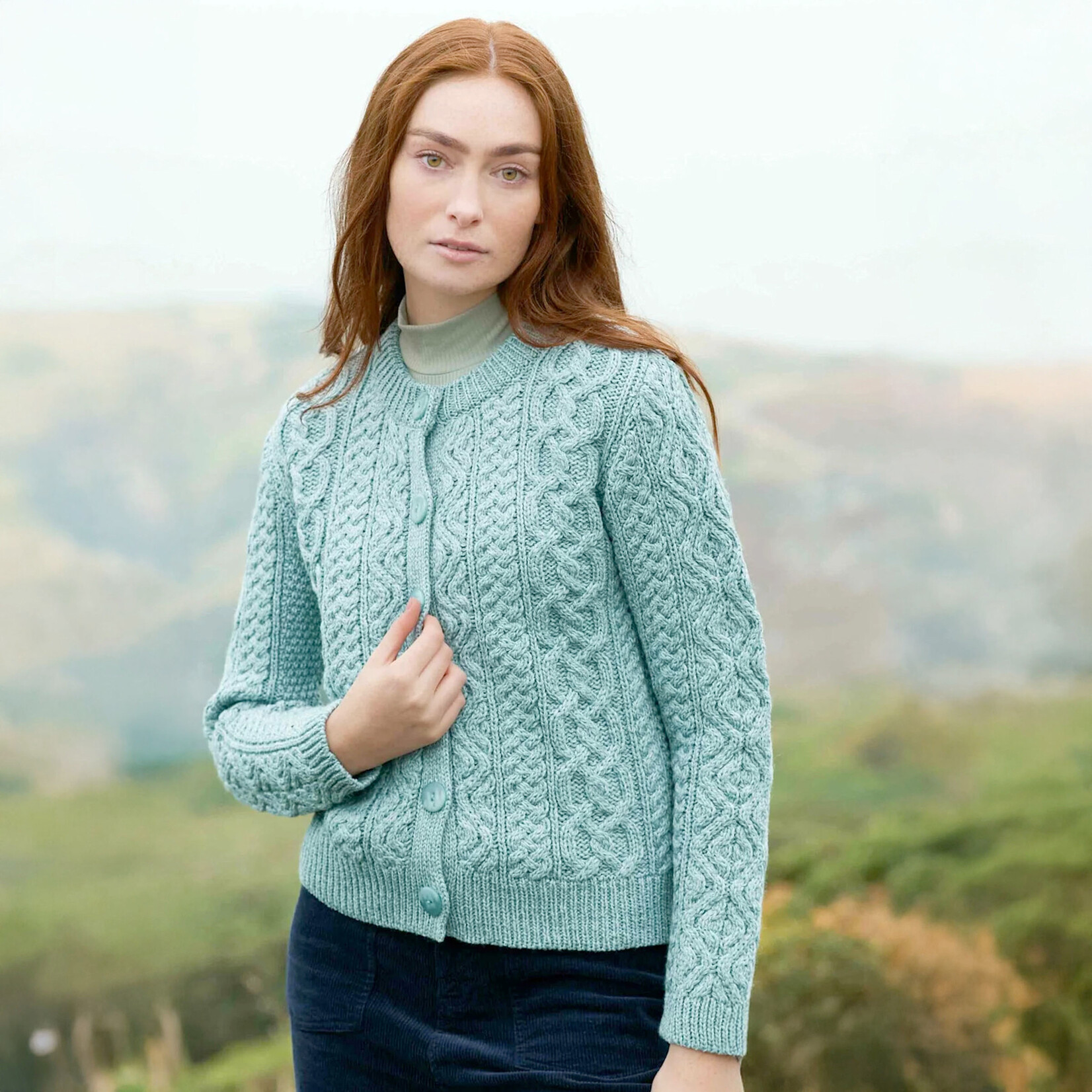 SWEATERS TRAMORE SHORT BUTTON CARDIGAN - Mermaid