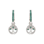 EARRINGS SHANORE STERLING CRYSTAL TREE of LIFE DROP EARRINGS