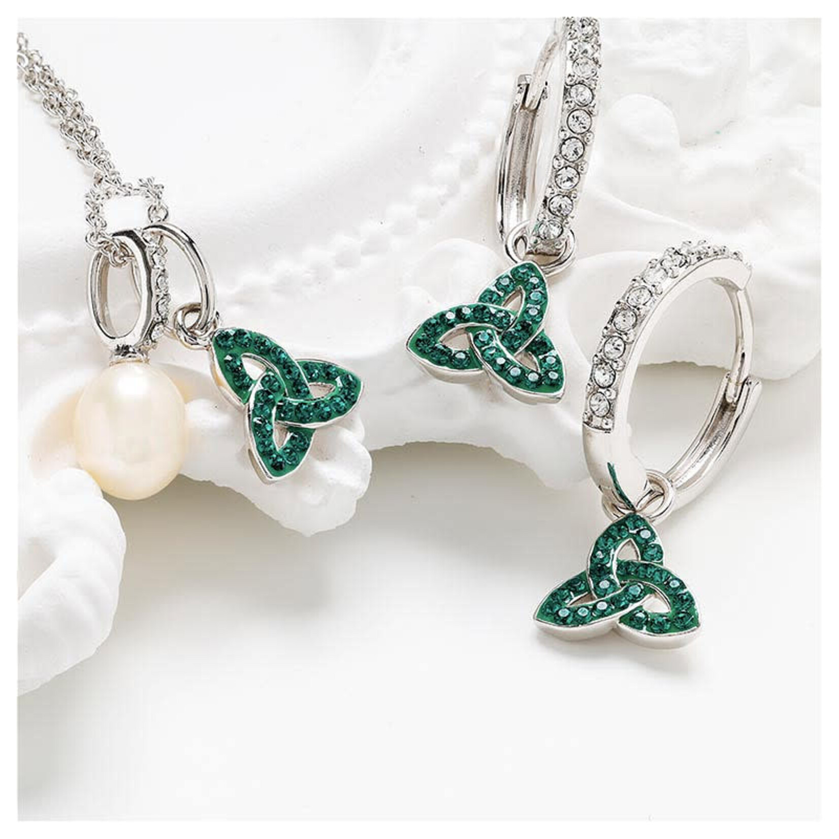 EARRINGS SHANORE STERLING CRYSTAL TRINITY DROP EARRINGS