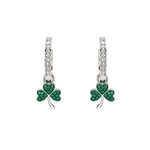 EARRINGS SHANORE STERLING CRYSTAL SHAMROCK DROP EARRINGS