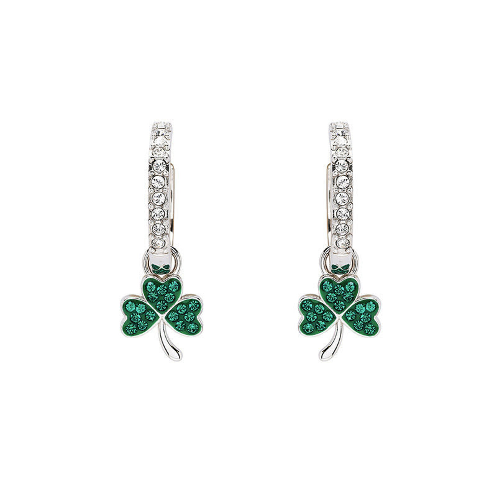 EARRINGS SHANORE STERLING CRYSTAL SHAMROCK DROP EARRINGS