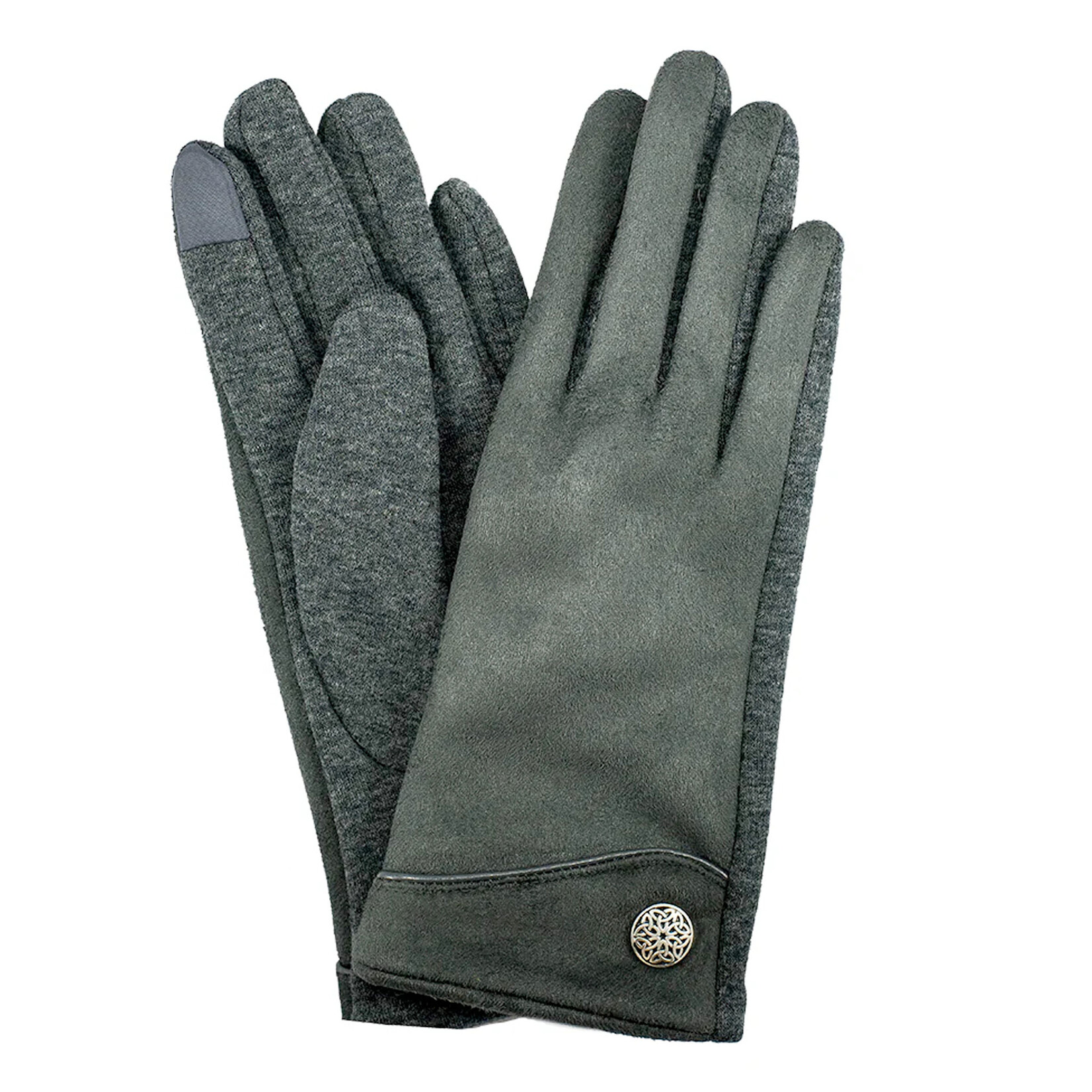 ACCESSORIES LADIES CELTIC BUTTON GLOVES - Charcoal