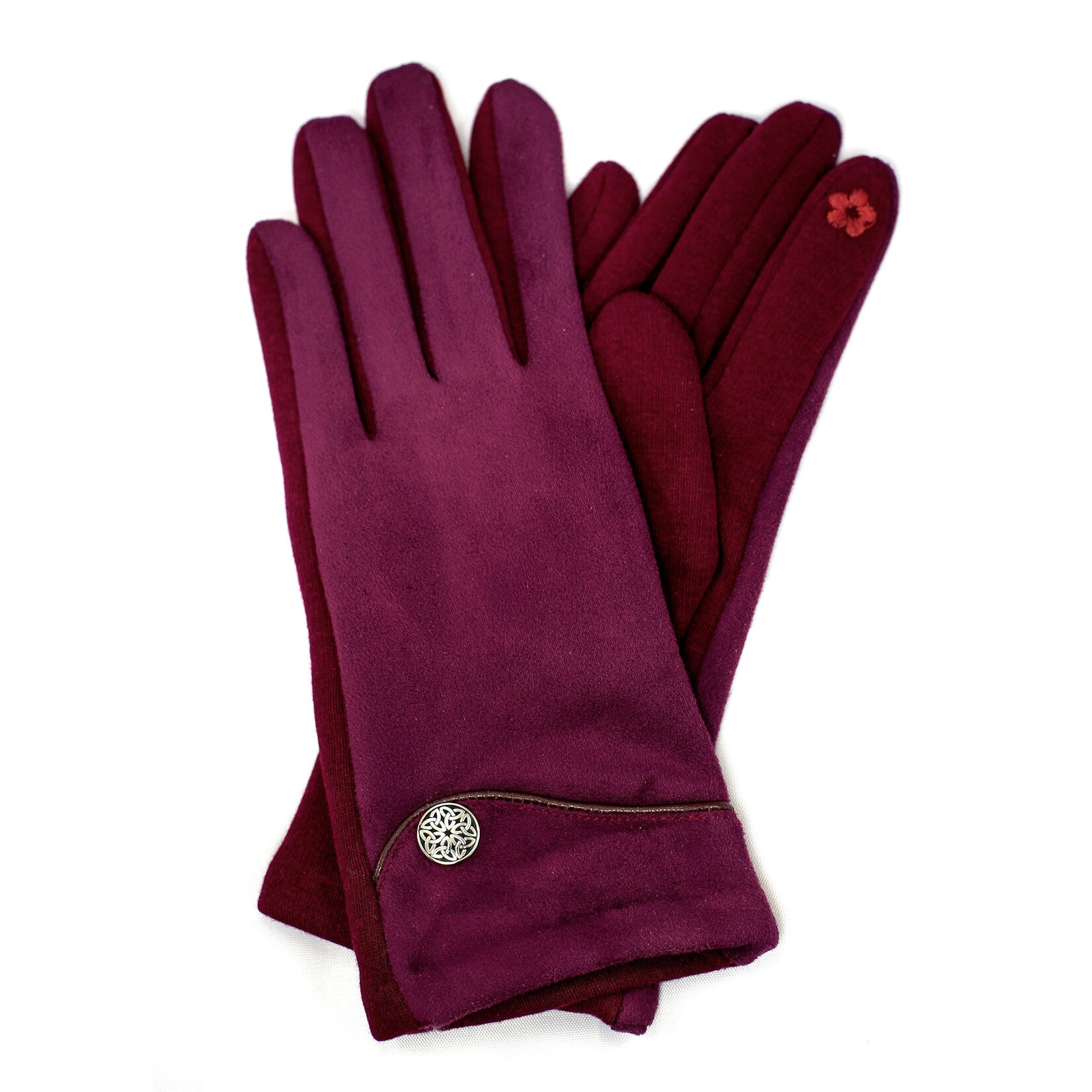 ACCESSORIES LADIES CELTIC BUTTON GLOVES - Plum