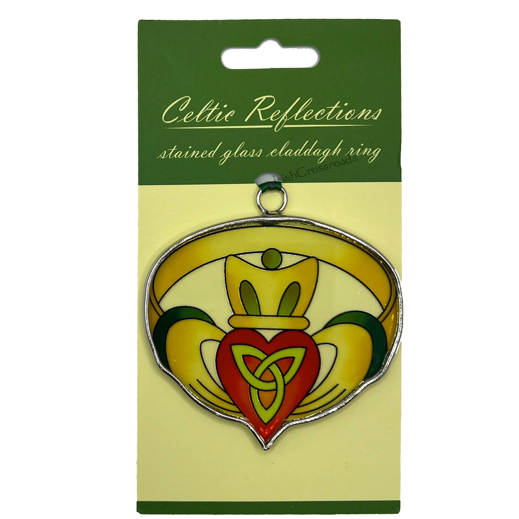 ORNAMENTS CELTIC REFLECTIONS ORNAMENT- Stained Glass Claddagh