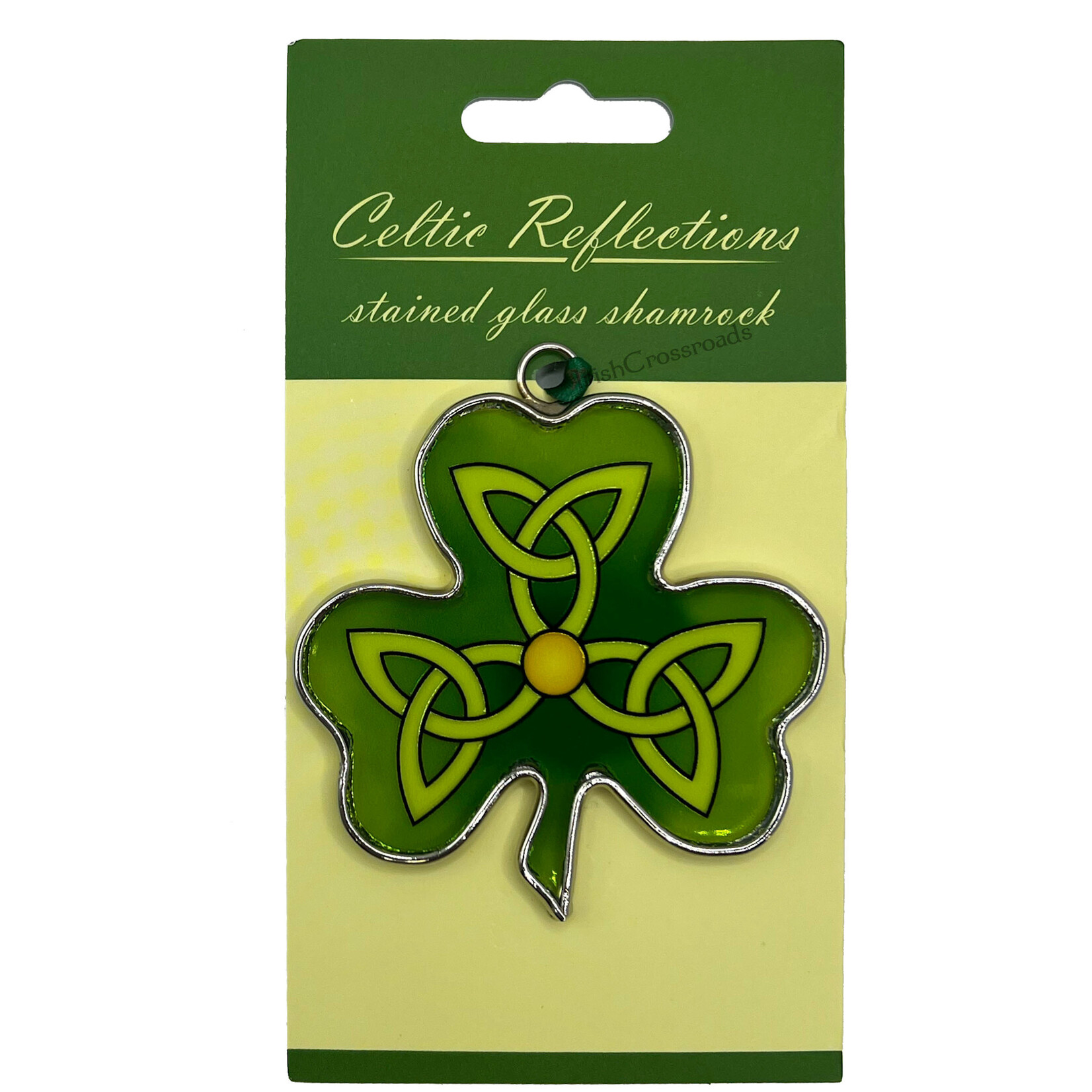 ORNAMENTS CELTIC REFLECTIONS ORNAMENT- Stained Glass Shamrock