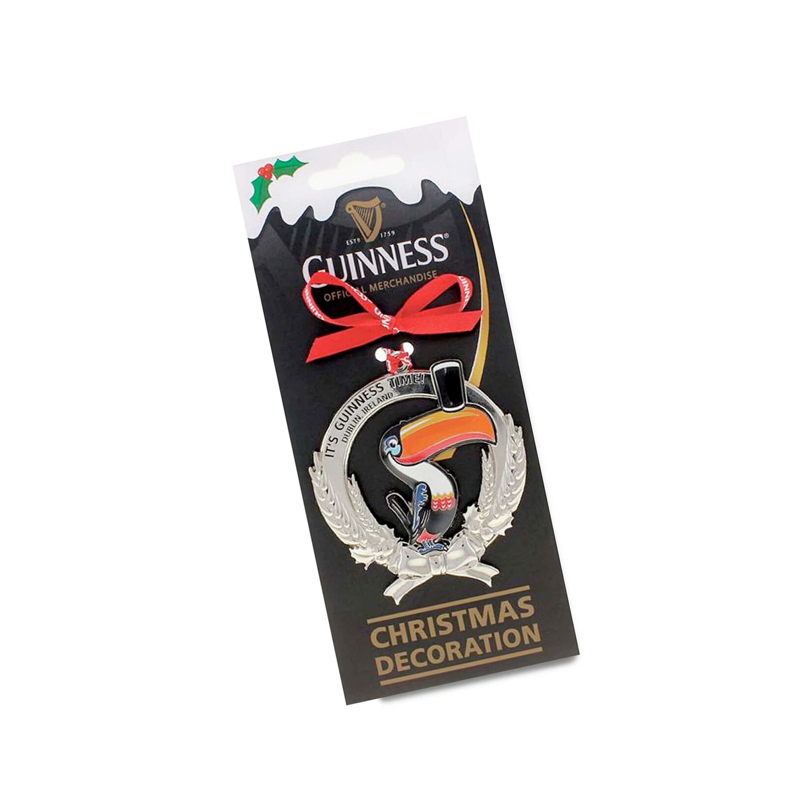 ORNAMENTS GUINNESS METAL TOUCAN w PINT GLASS ORNAMENT