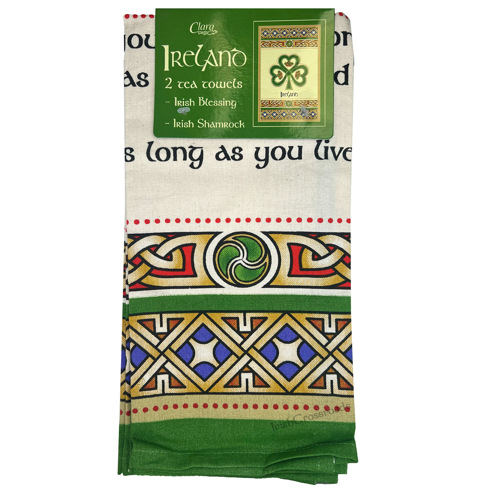 TEAPOTS, MUGS & ACCESSORIES CELTIC CLARA TEA TOWEL (2) - BLESSING