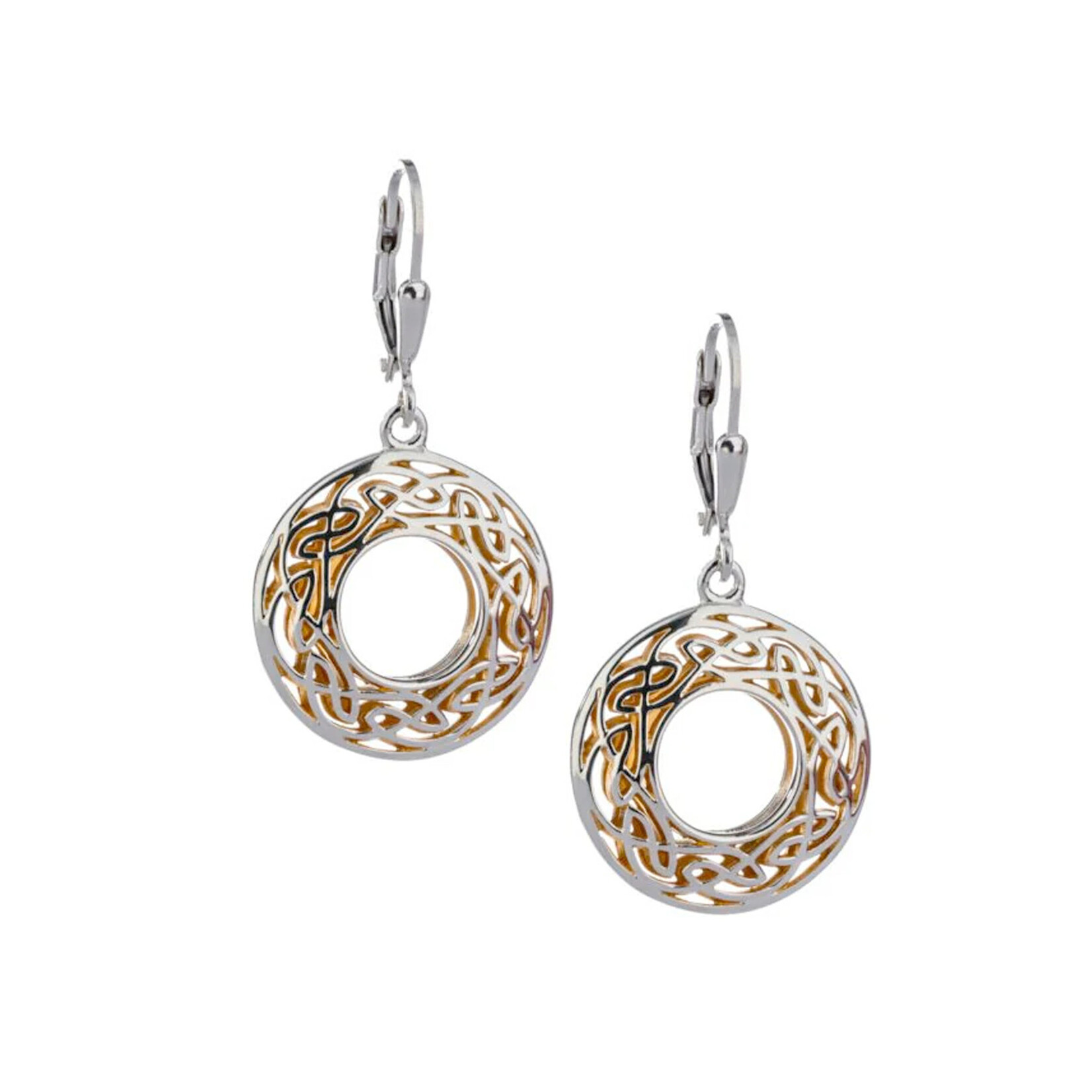 EARRINGS KEITH JACK STERLING & 22K WINDOW TO THE SOUL SML ROUND EARRINGS