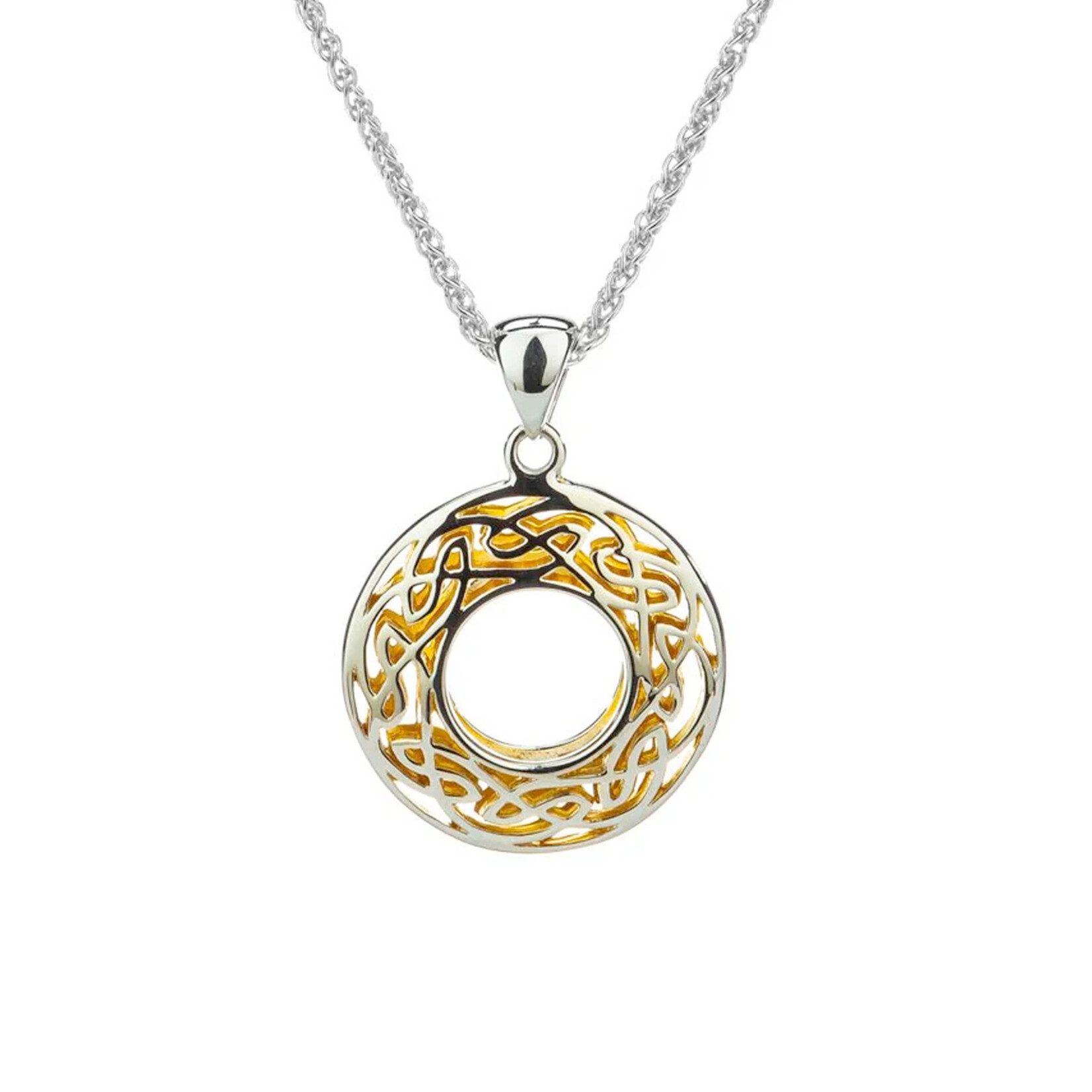 PENDANTS & NECKLACES KEITH JACK STERLING & 22K WINDOW TO THE SOUL SML ROUND PENDANT