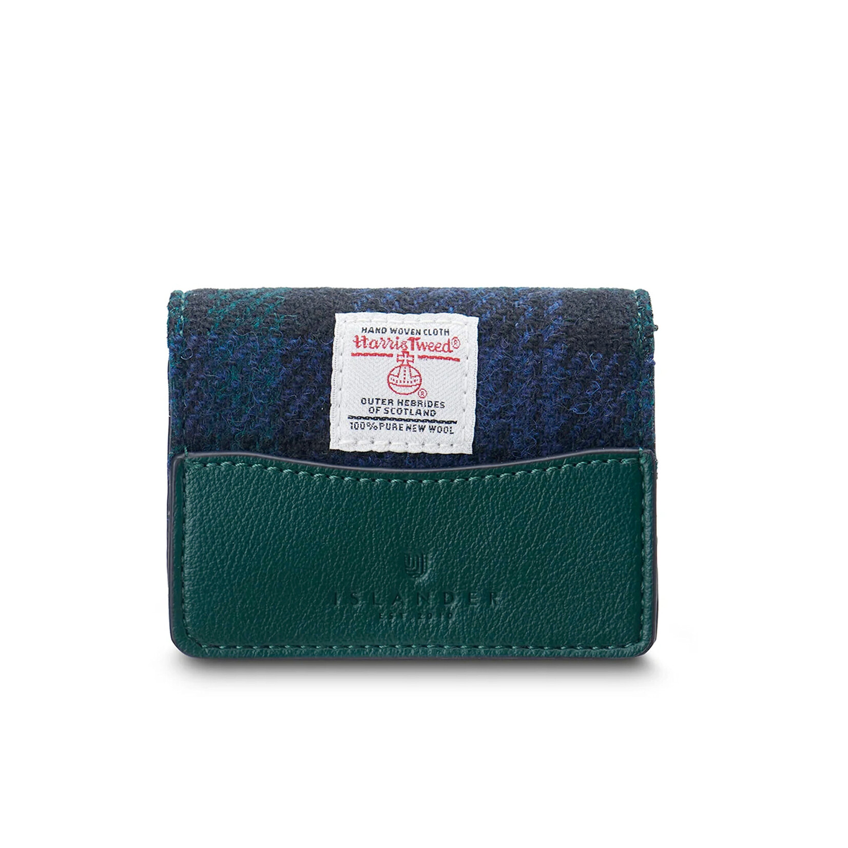 ACCESSORIES ISLANDER CARD CASE w HARRIS TWEED Black Watch Tartan
