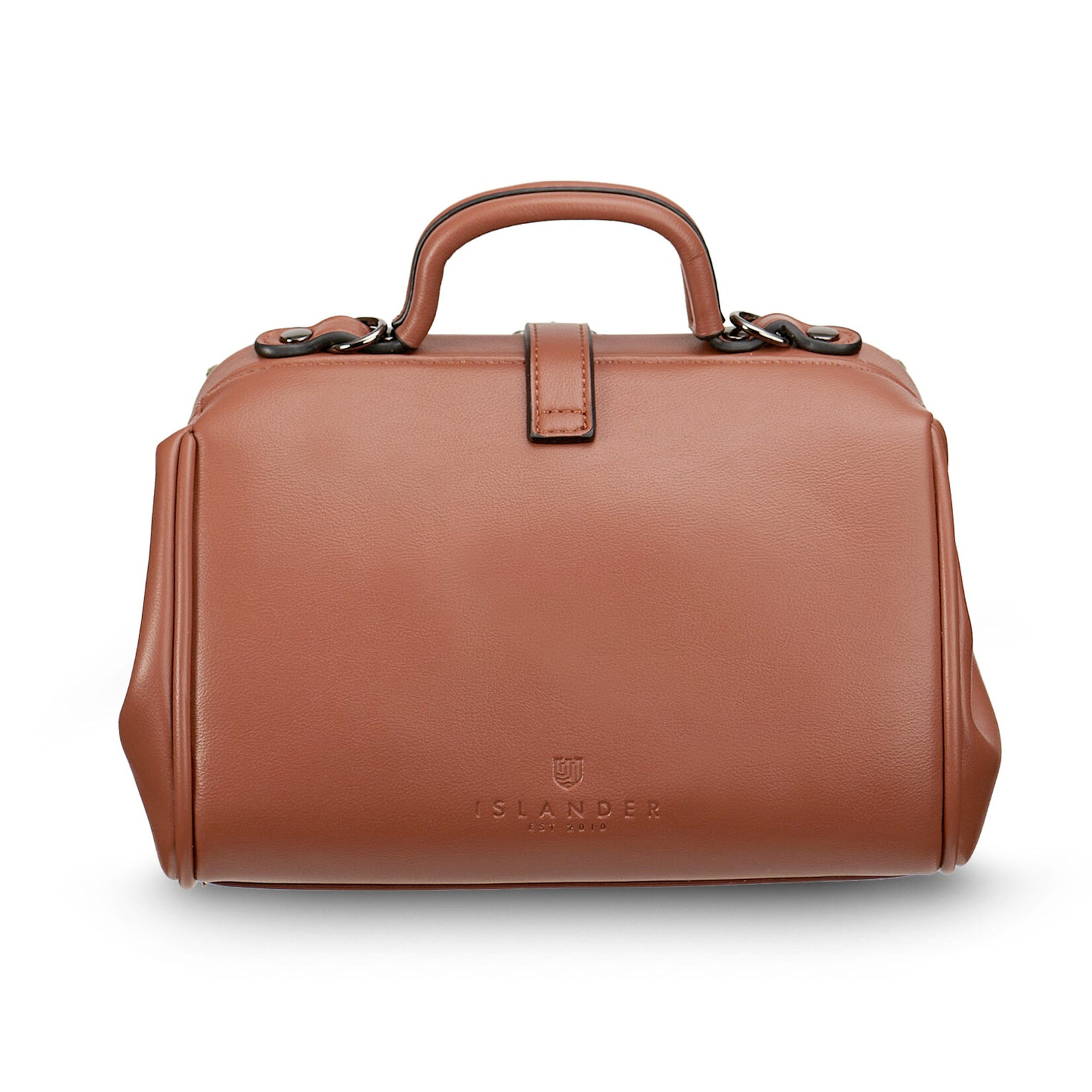 ACCESSORIES ISLANDER MEDIUM DOCTOR BAG w HARRIS TWEED Chestnut & Blue Tartan