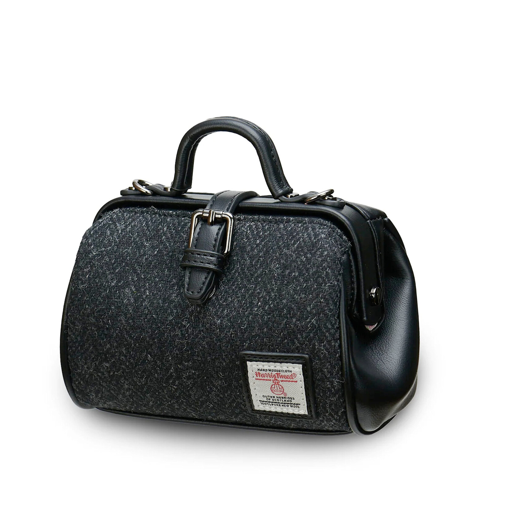 ACCESSORIES ISLANDER MINI DOCTOR BAG w HARRIS TWEED Black Herringbone