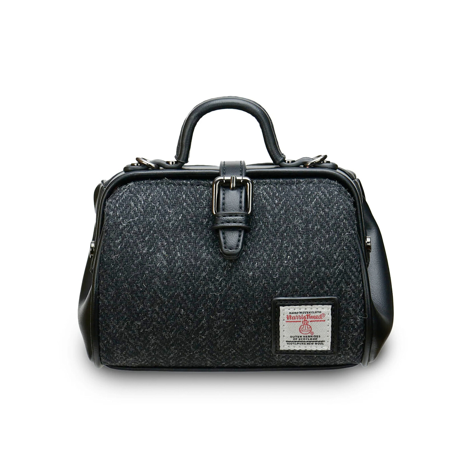 ACCESSORIES ISLANDER MINI DOCTOR BAG w HARRIS TWEED Black Herringbone