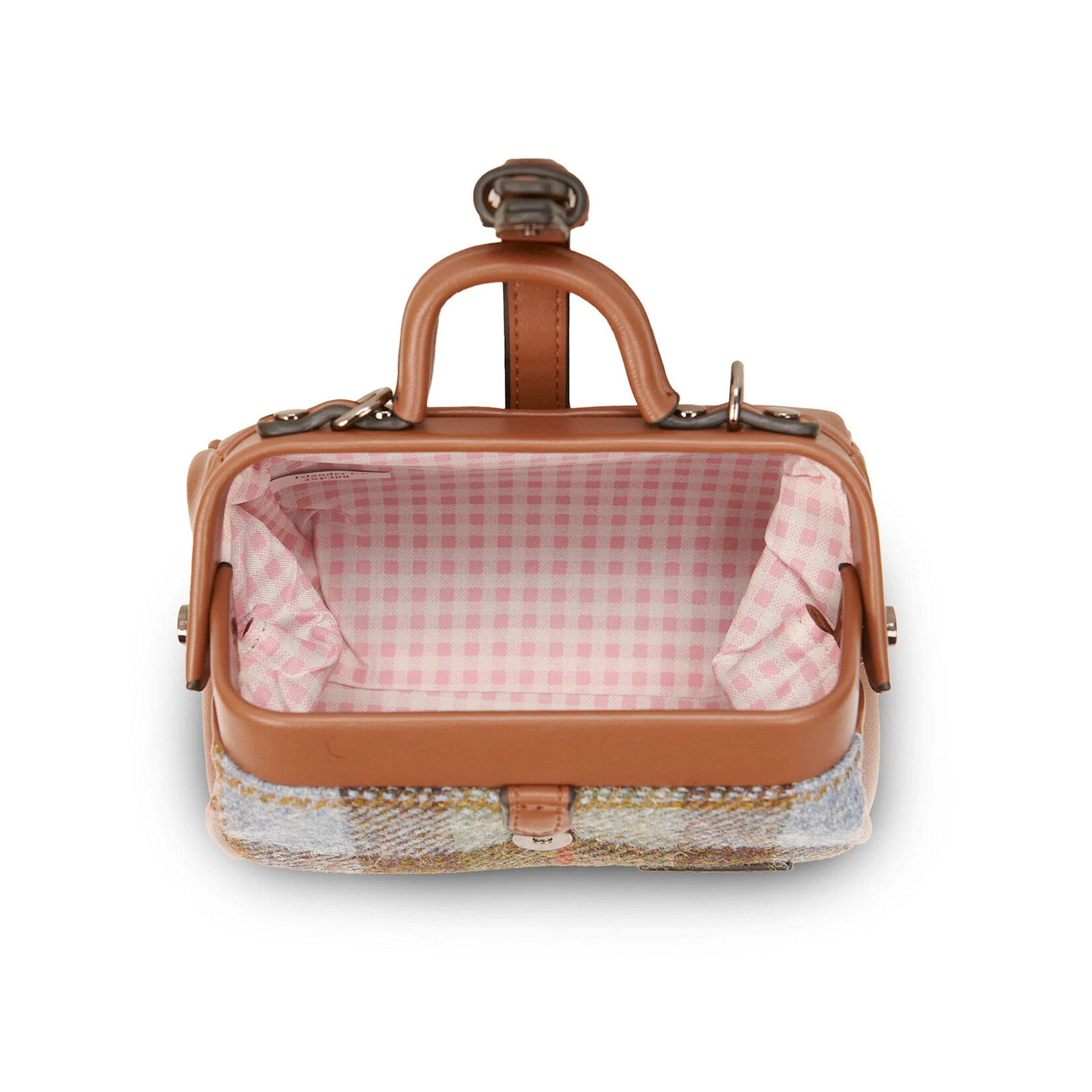 ACCESSORIES ISLANDER MINI DOCTOR BAG w HARRIS TWEED Chestnut & Blue Tartan