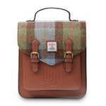 ACCESSORIES ISLANDER CALTON BACKPACK w HARRIS TWEED Chestnut & Blue Tartan