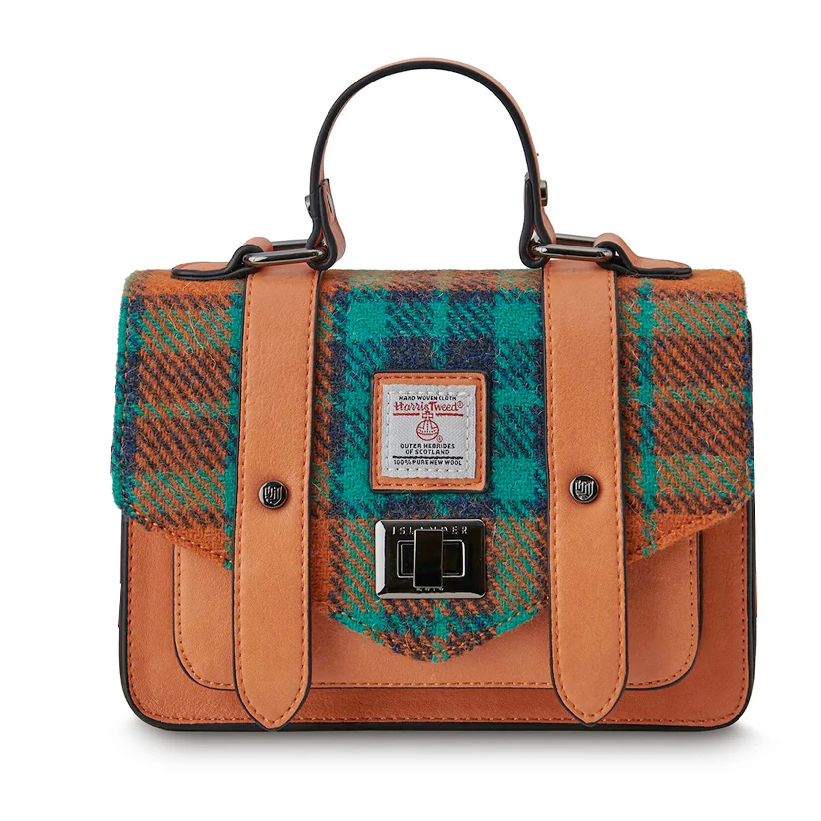 ACCESSORIES ISLANDER MINI SATCHEL w HARRIS TWEED Orange Tartan