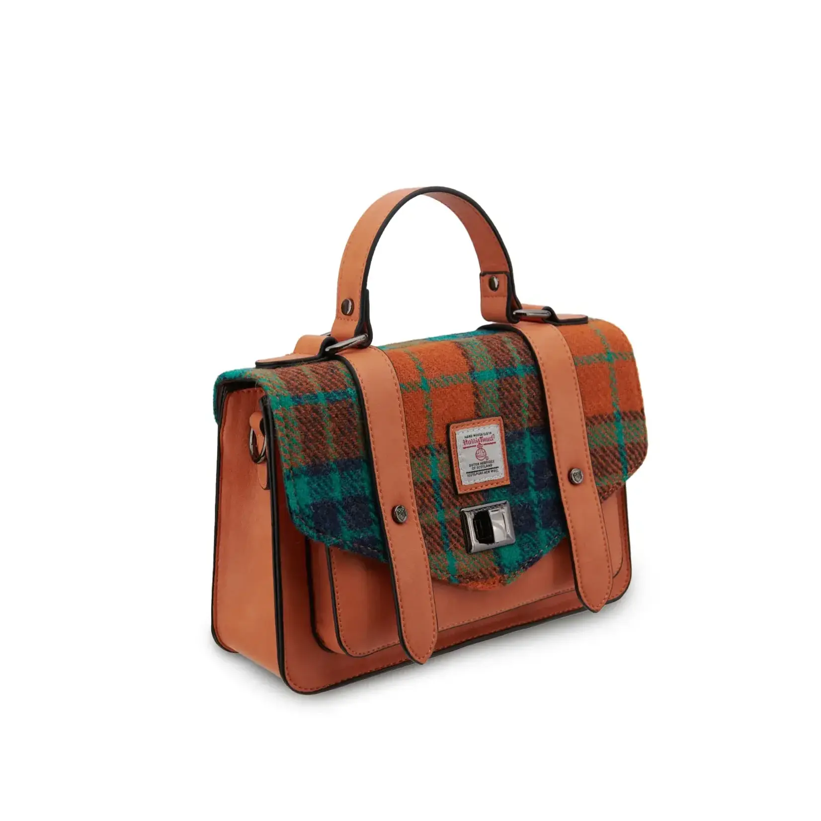 ACCESSORIES ISLANDER MINI SATCHEL w HARRIS TWEED Orange Tartan