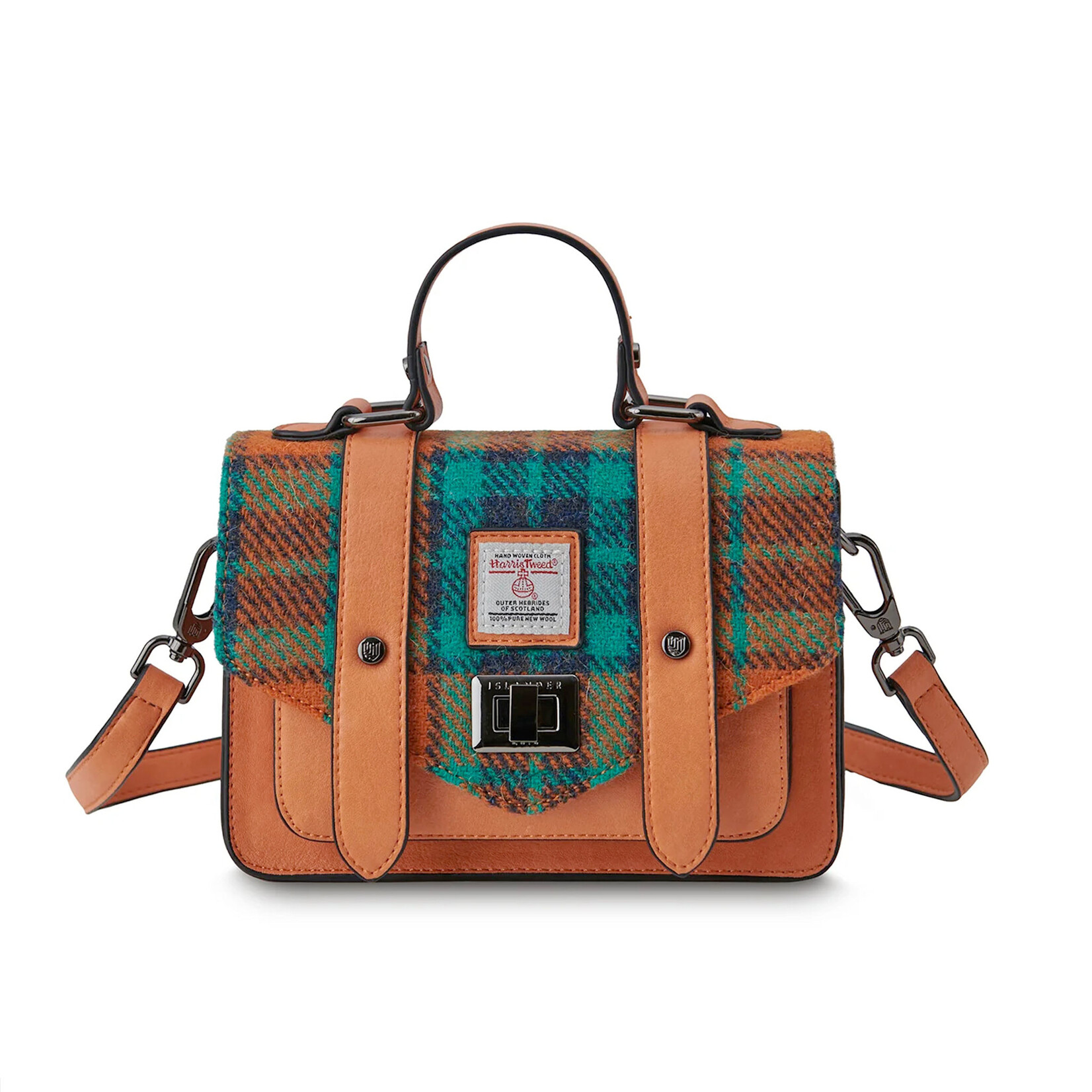 ACCESSORIES ISLANDER MINI SATCHEL w HARRIS TWEED Orange Tartan