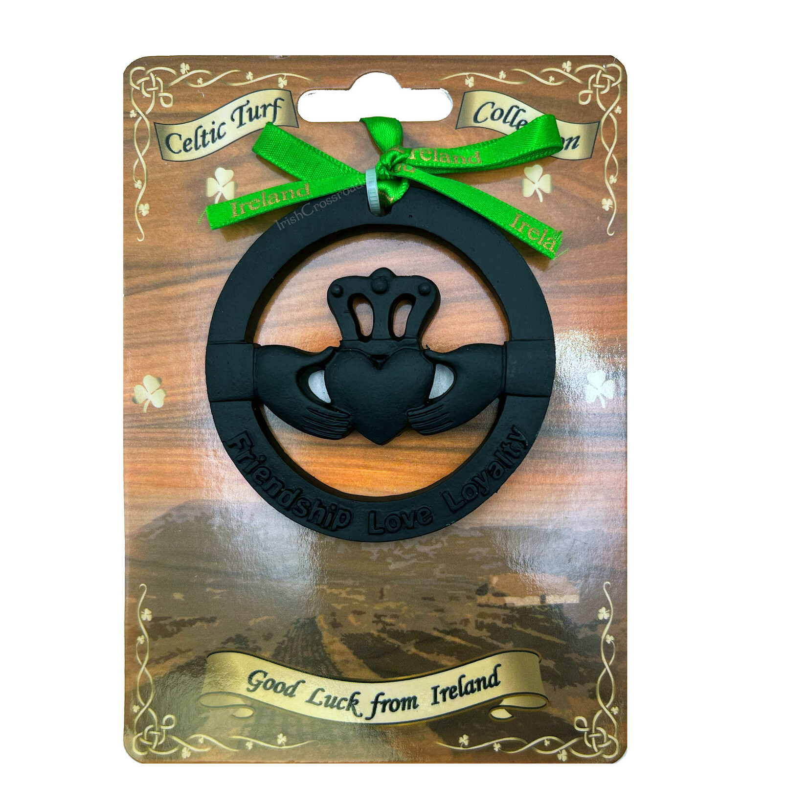 ORNAMENTS IRISH TURF HANGING ORNAMENT - CLADDAGH