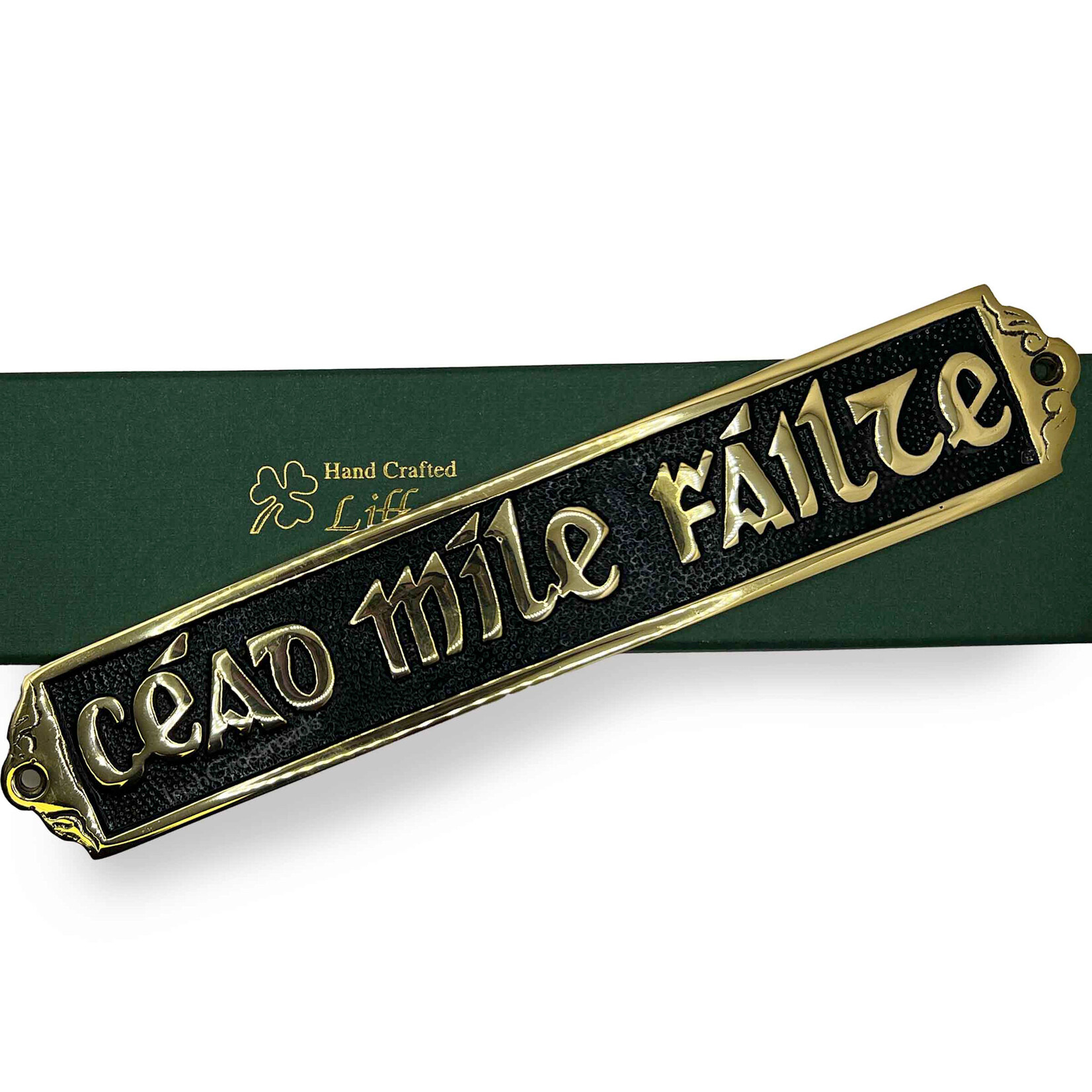 DECOR "CEAD MILE FAILTE" BRASS/BLACK PLAQUE