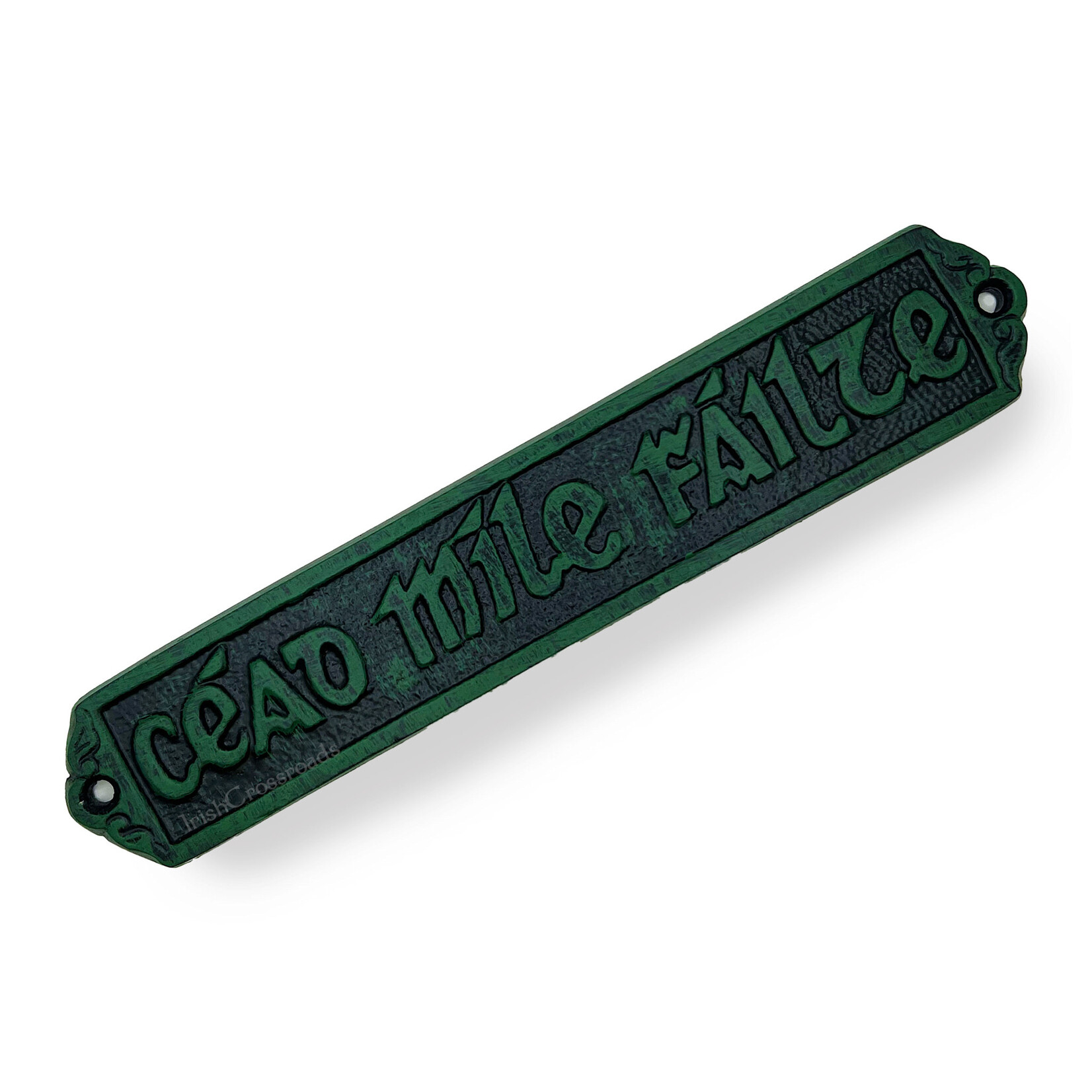DECOR "CEAD MILE FAILTE" GREEN/BLACK PLAQUE