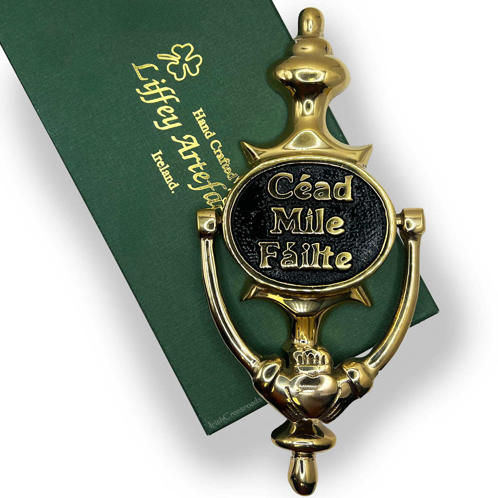 DECOR "CEAD MILE FAITLE" BRASS/BLACK DOOR KNOCKER
