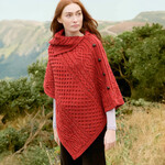 CAPES & RUANAS TIPPERARY COWL NECK PONCHO - Cherry Nep