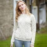 SWEATERS CONG CABLE CREW NECK SWEATER - Natural