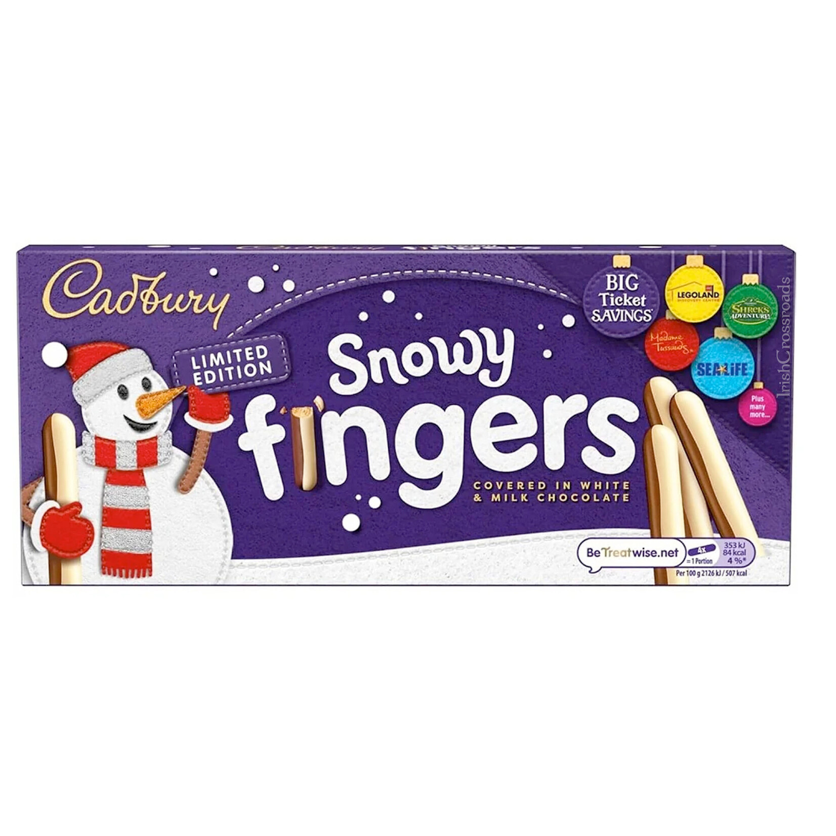 COOKIES & BISCUITS CADBURY FINGERS SNOWY COLLECTION (115g)