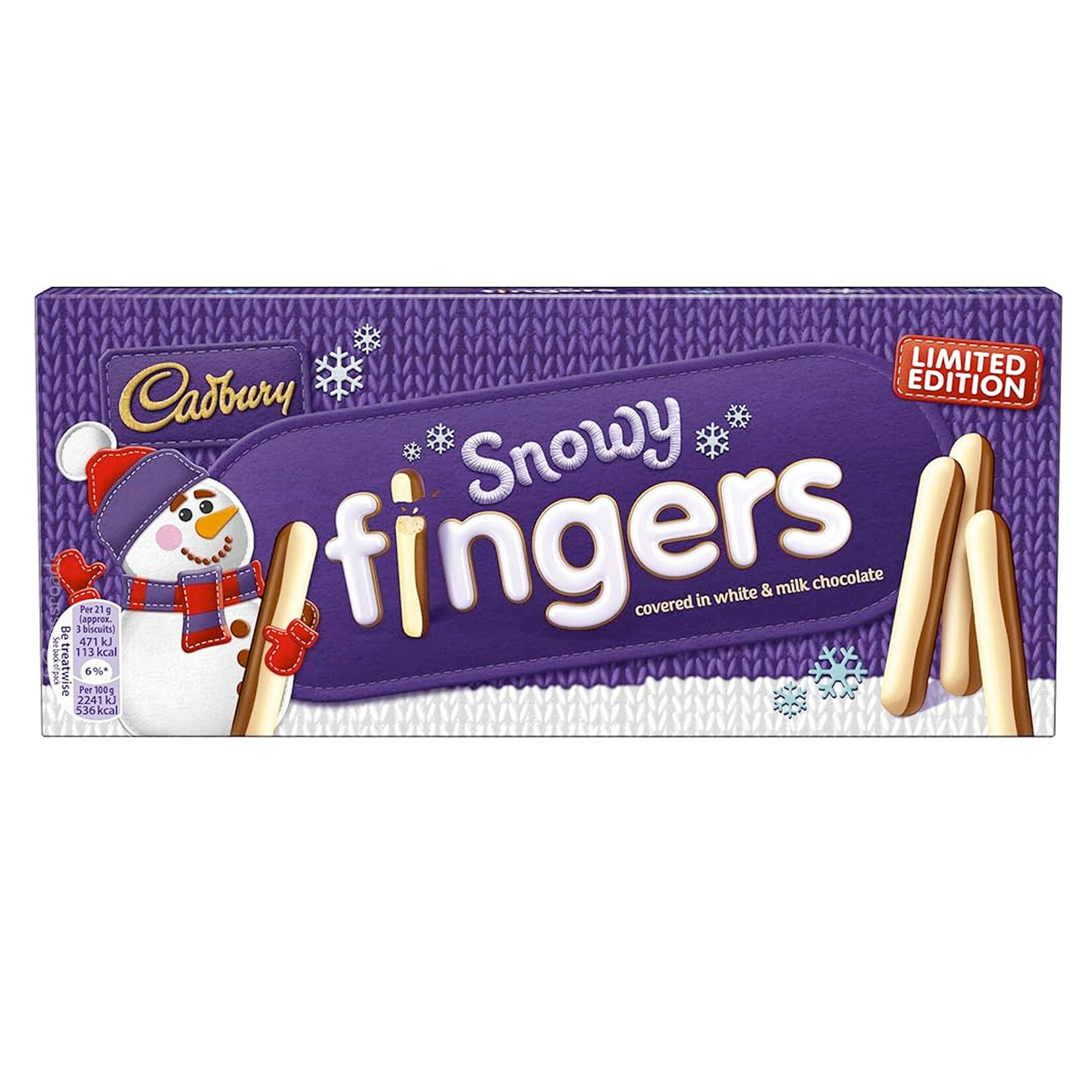 COOKIES & BISCUITS CADBURY FINGERS SNOWY COLLECTION (115g)