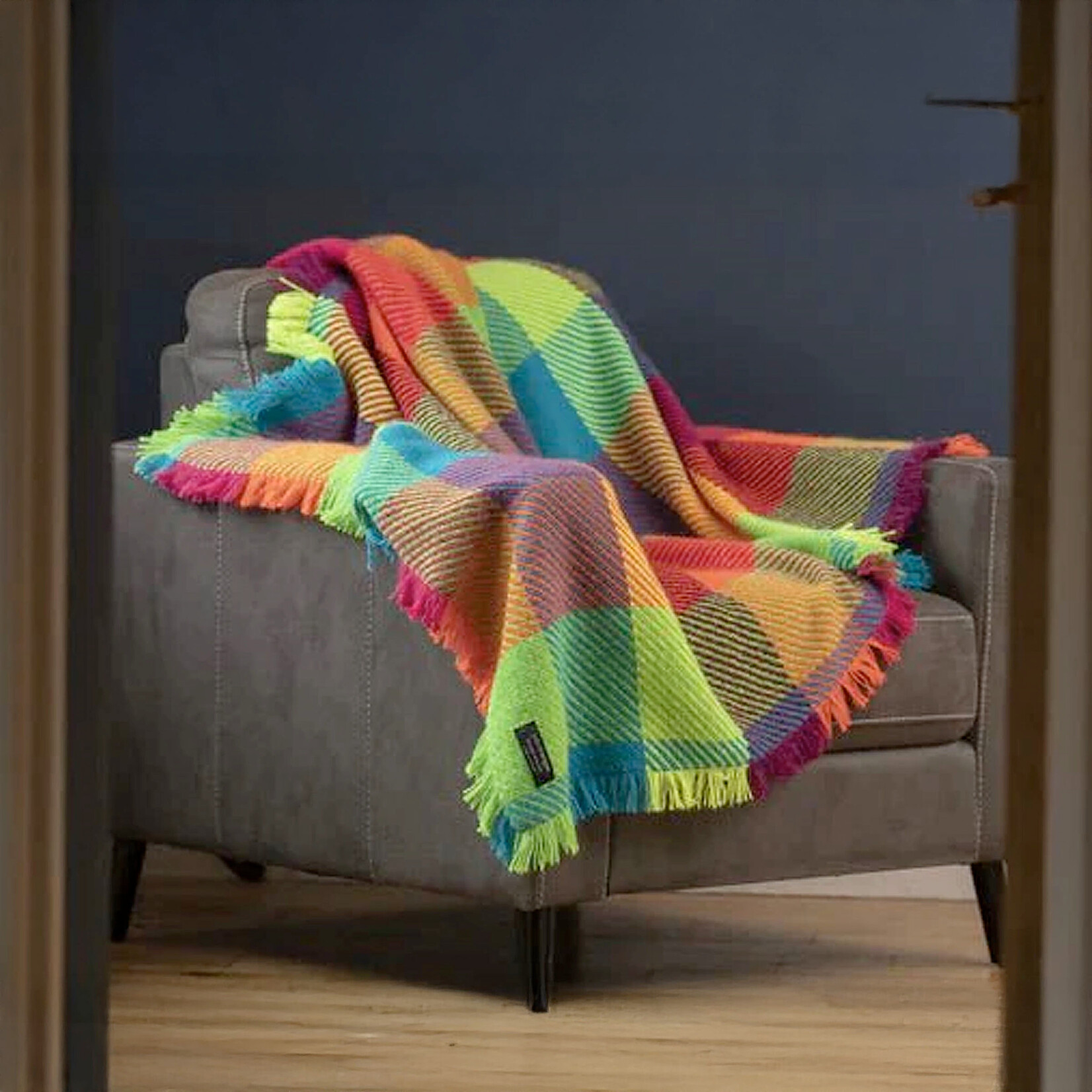 TAPESTRIES, THROWS, ETC. BRANIGAN WEAVERS THROW BLANKET - Buffalo Multi Lt Green
