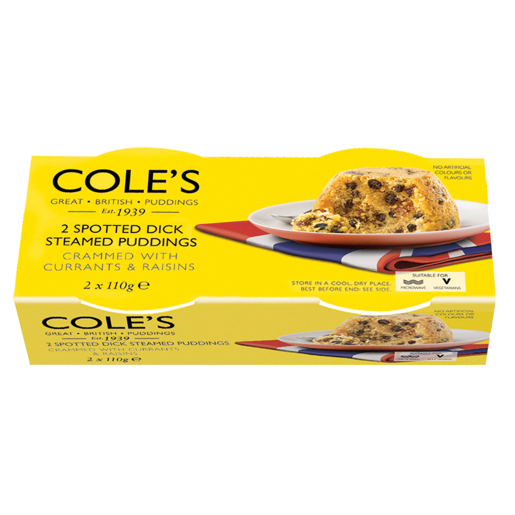 HOLIDAY TREATS COLE'S SPOTTED DICK STEAMED PUDDING (220g) - 2pk