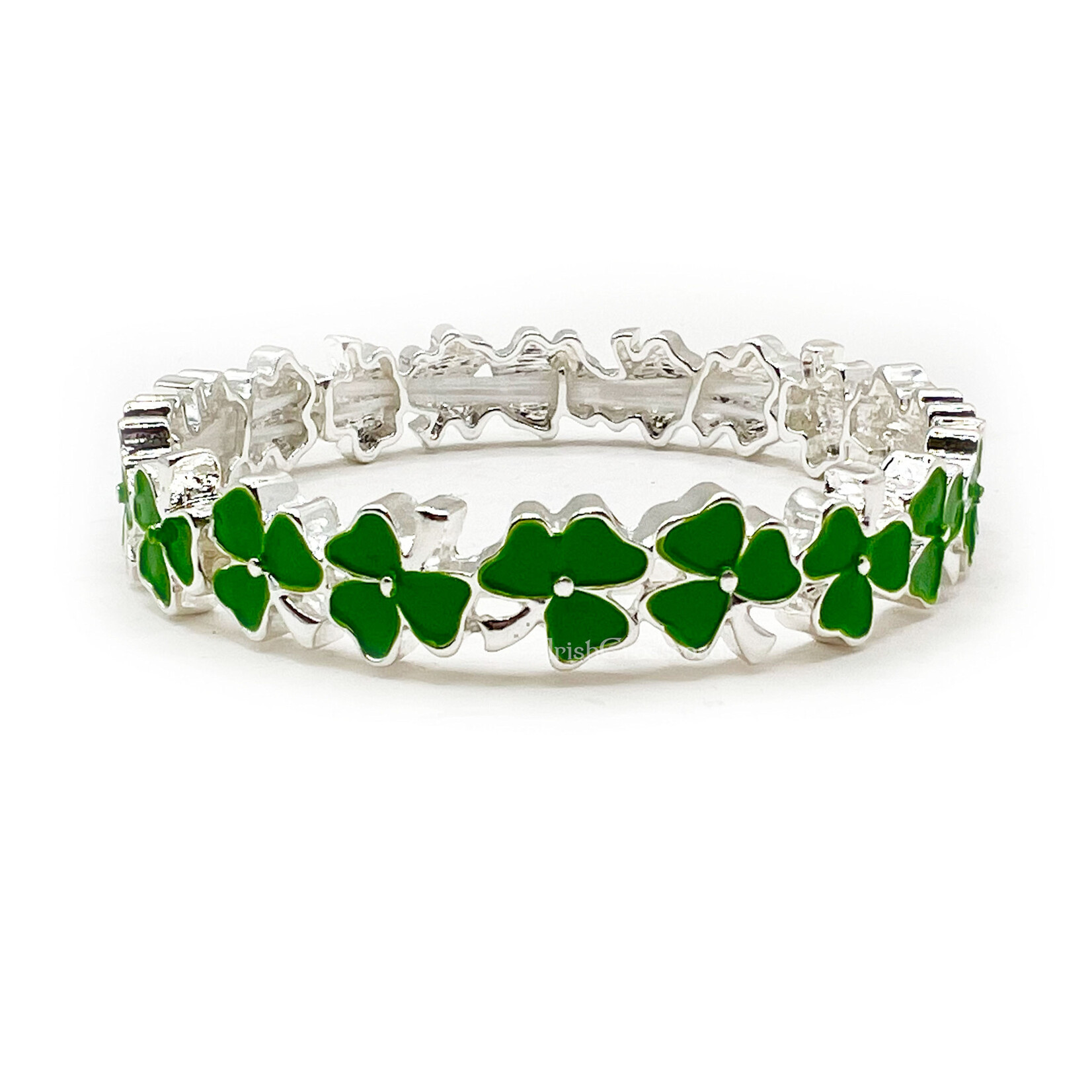 BRACELETS & BANGLES GRN ENAMEL SHAMROCK BANGLE