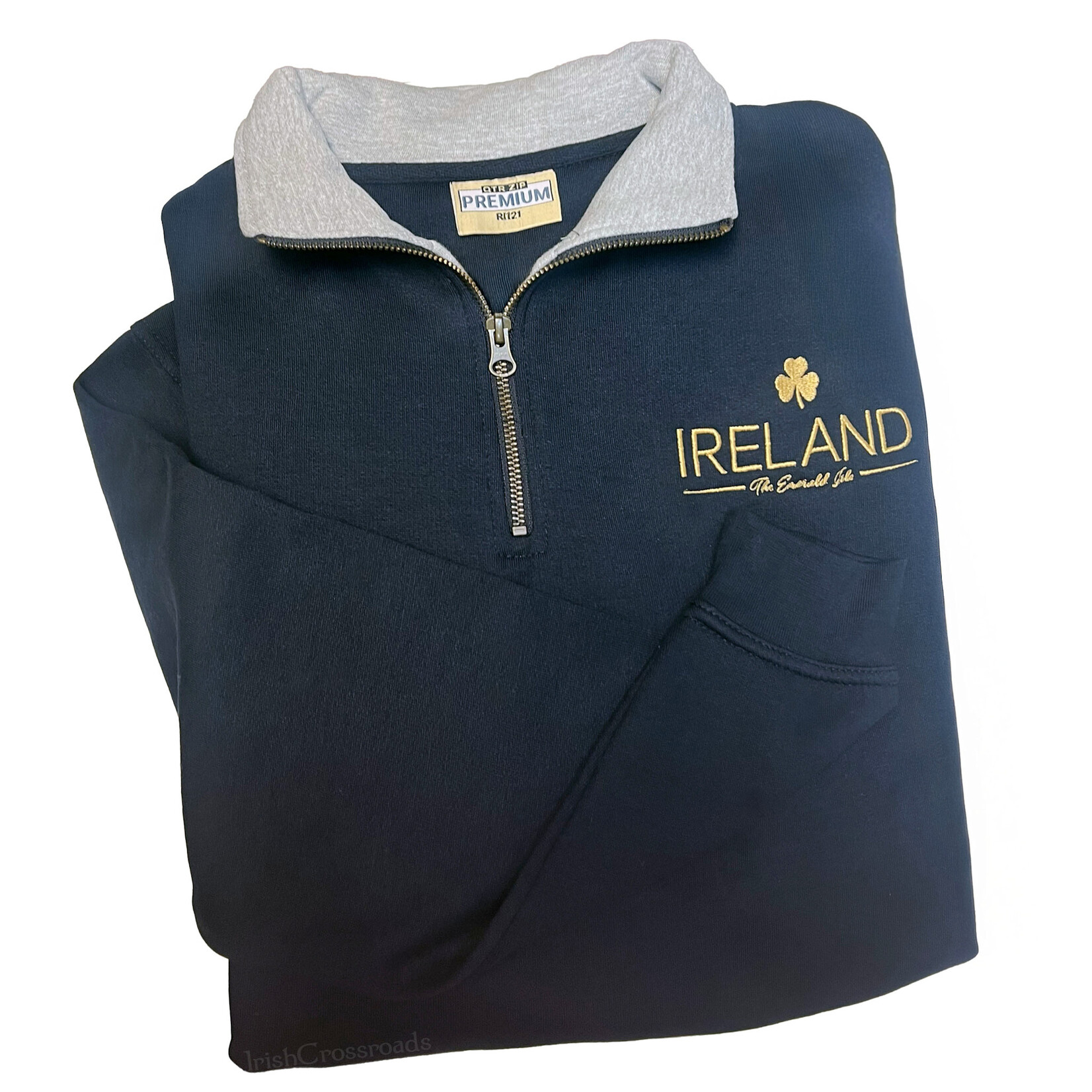 SWEATSHIRTS SHAMROCK EMERALD ISLE QURT ZIP SWEATSHIRT