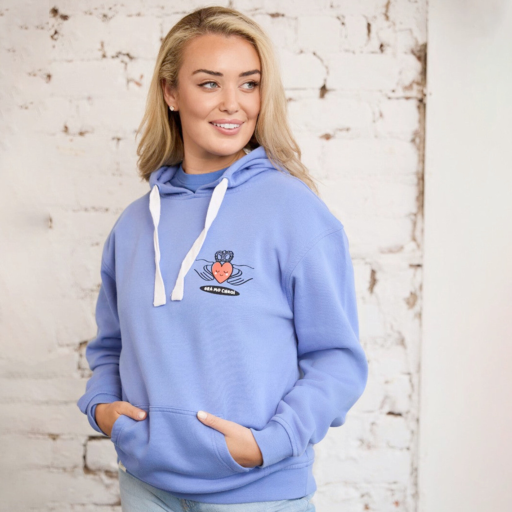 SWEATSHIRTS CORNFLOWER BLUE CLADDAGH HOODIE