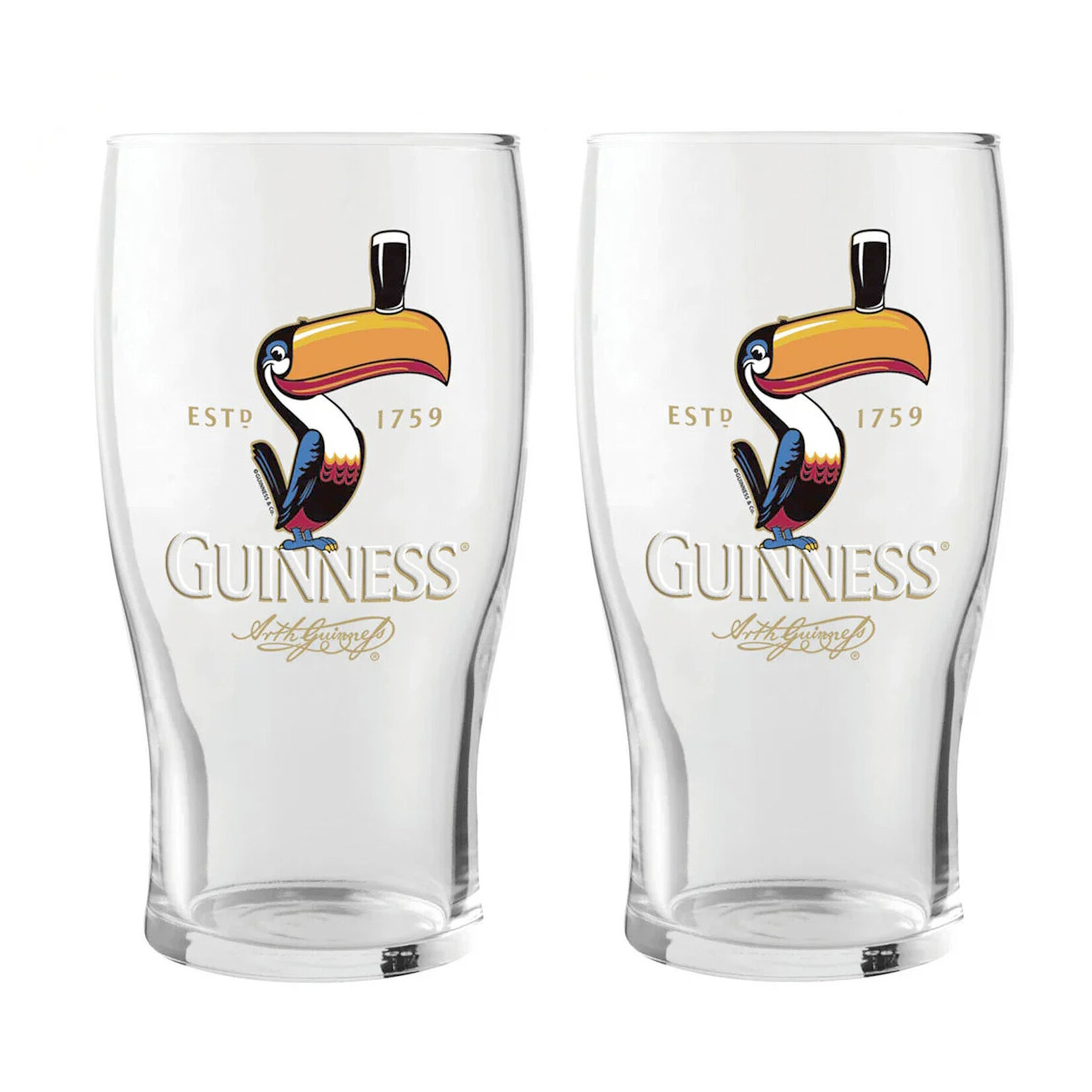 BARWARE GUINNESS TOUCAN PINT GLASSES (2pk)