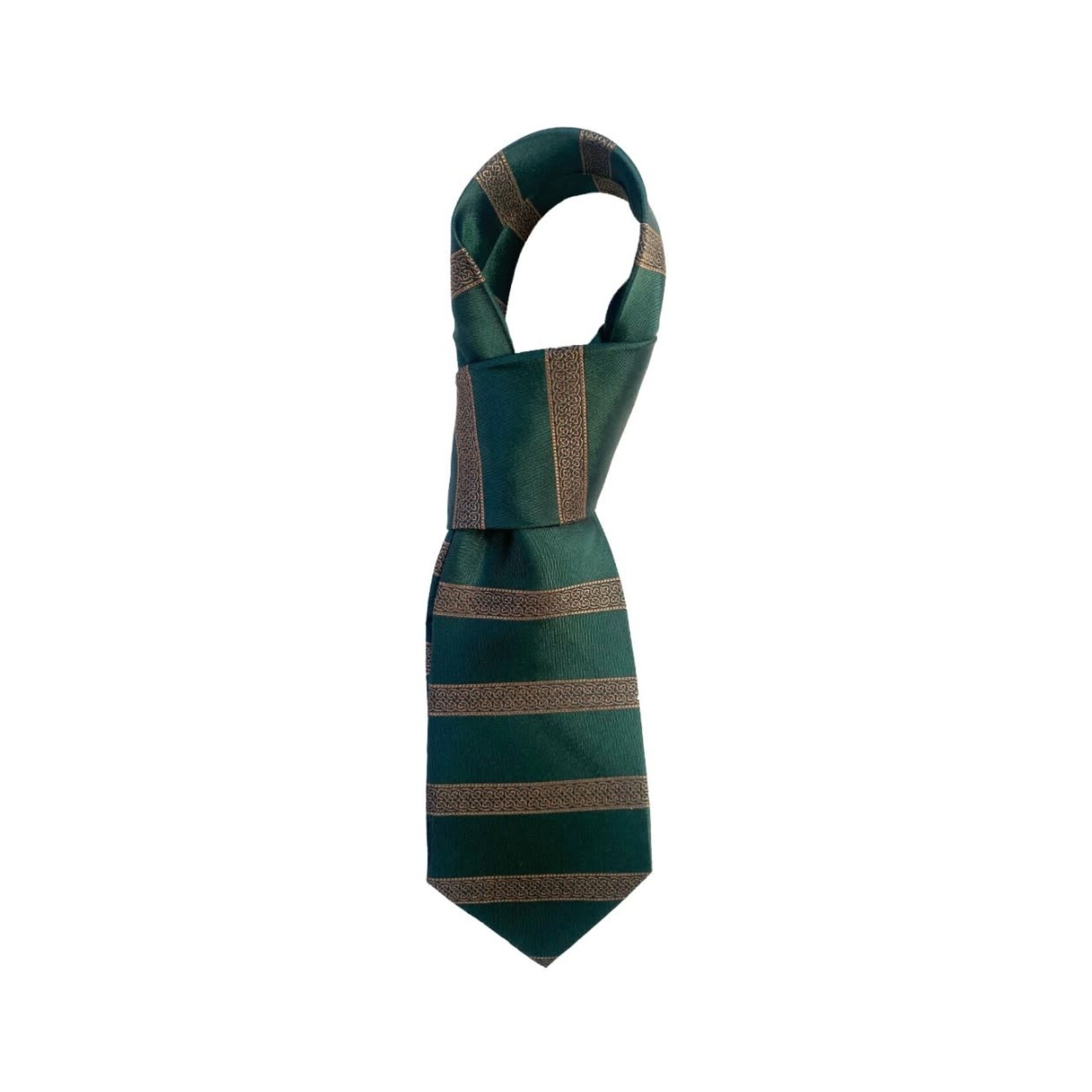 ACCESSORIES PATRICK FRANCIS CELTIC BANDS SILK NECK TIE - Bottle Green & Gold