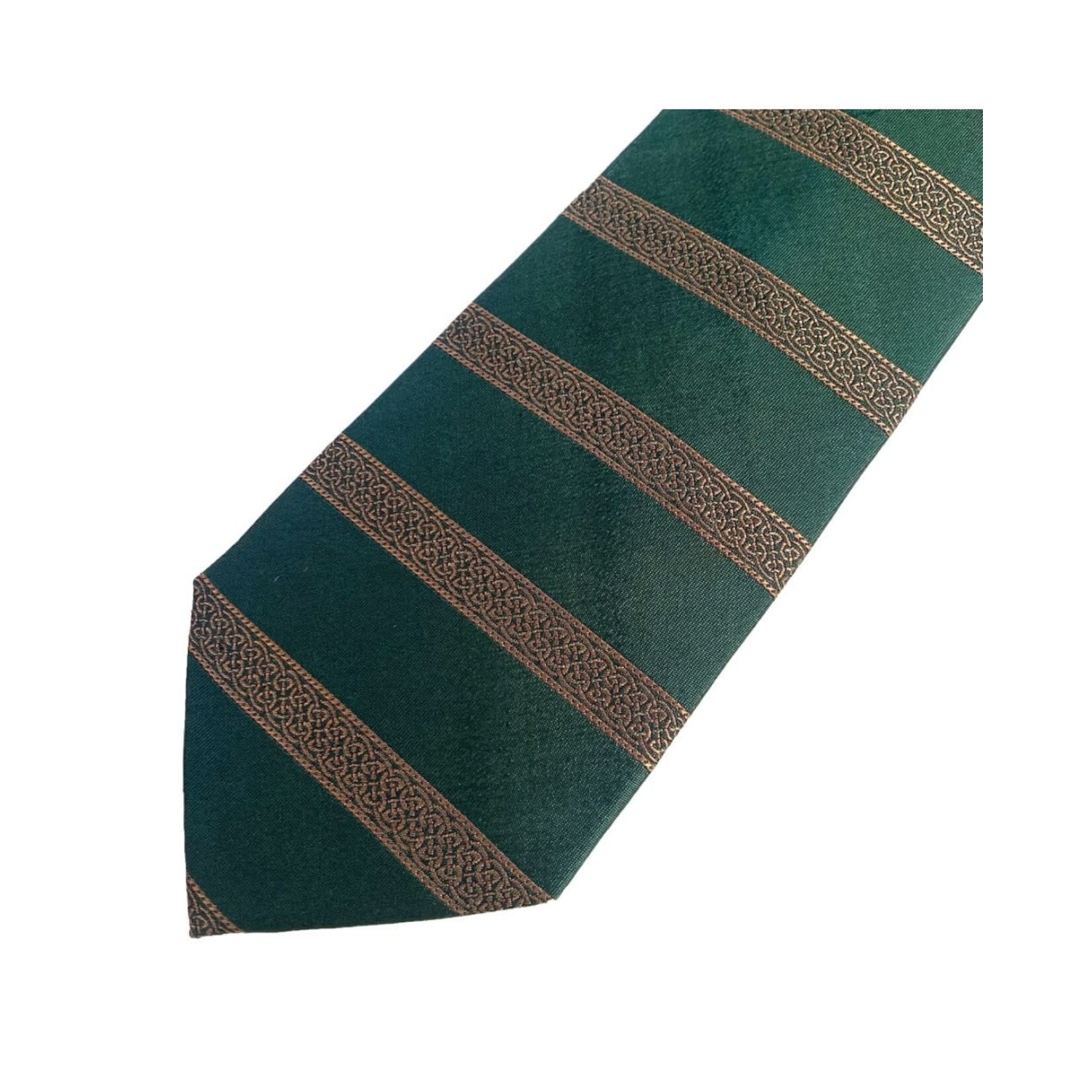 ACCESSORIES PATRICK FRANCIS CELTIC BANDS SILK NECK TIE - Bottle Green & Gold