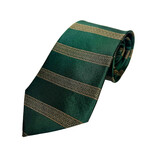 ACCESSORIES PATRICK FRANCIS CELTIC BANDS SILK NECK TIE - Bottle Green & Gold