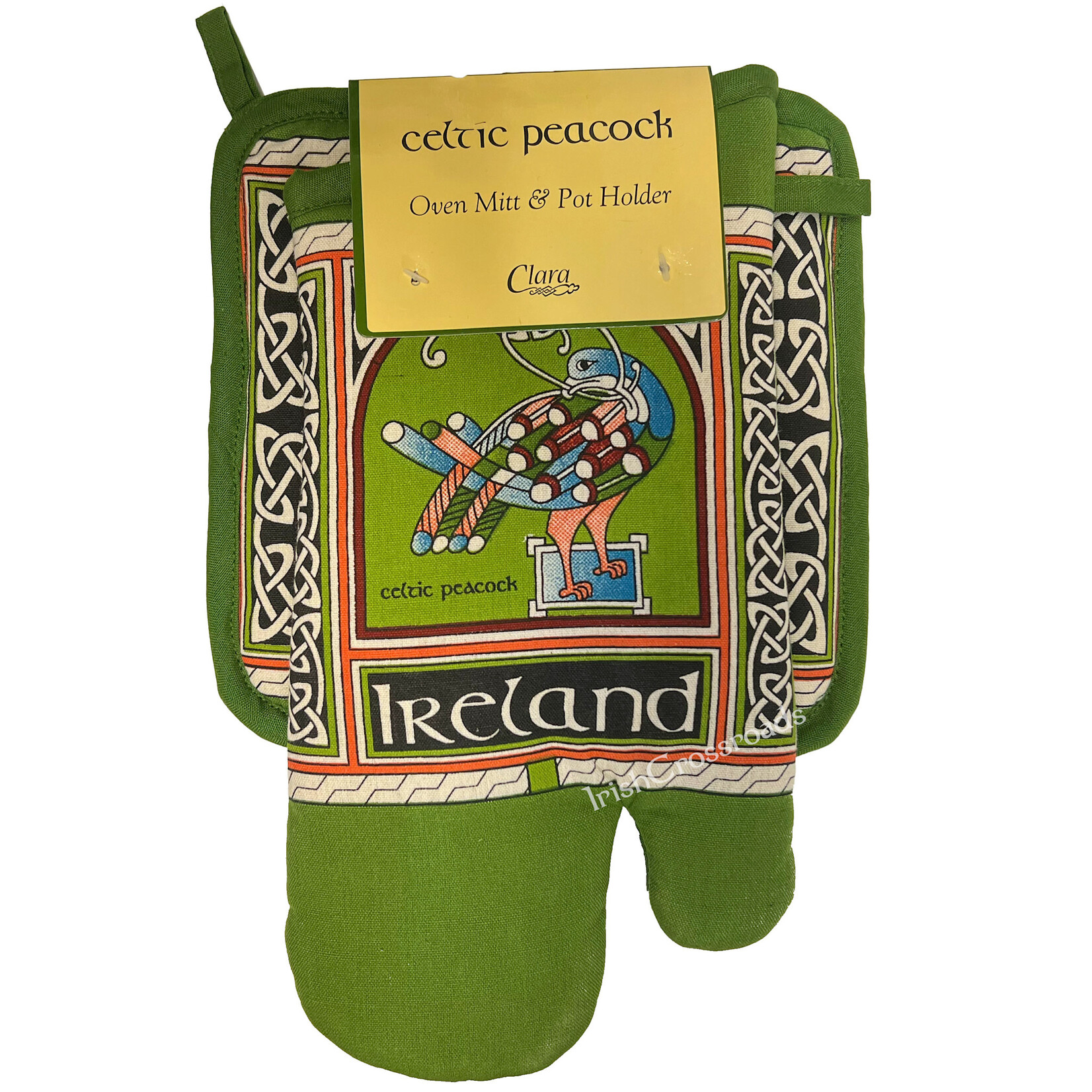 KITCHEN & ACCESSORIES CELTIC PEACOCK OVEN MIT & POT HOLDER