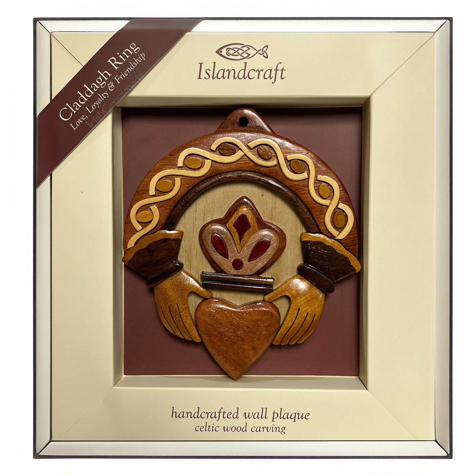 DECOR ISLANDCRAFT WOOD WALL ART - Irish Claddagh